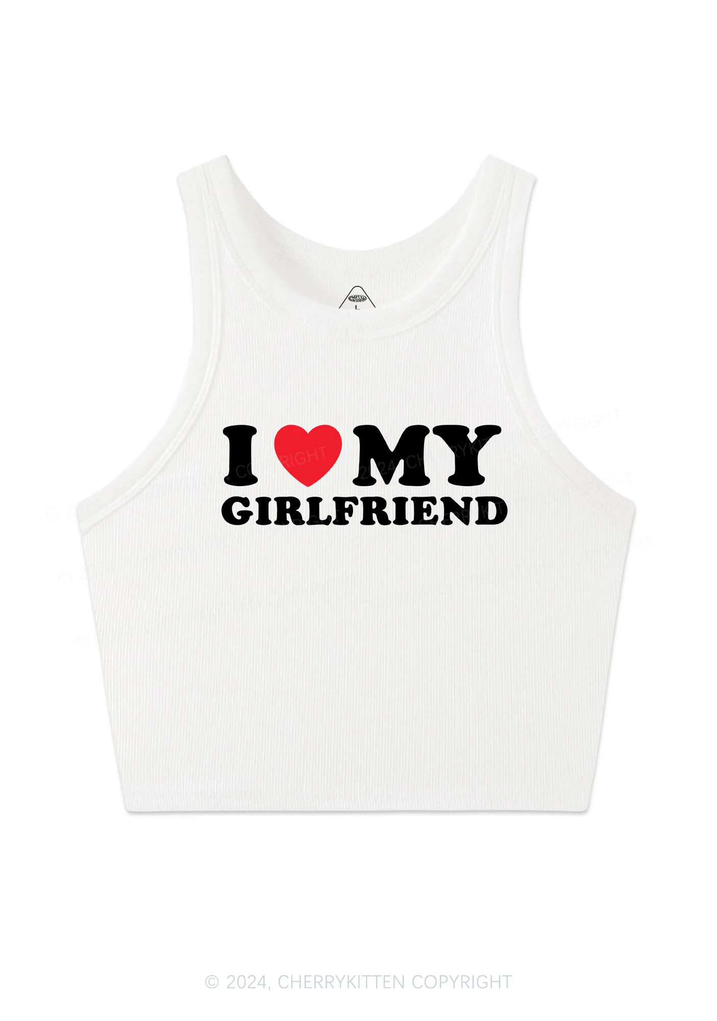 I Love Girlfriend Y2K Valentine's Day Crop Tank Top Cherrykitten - Image 3