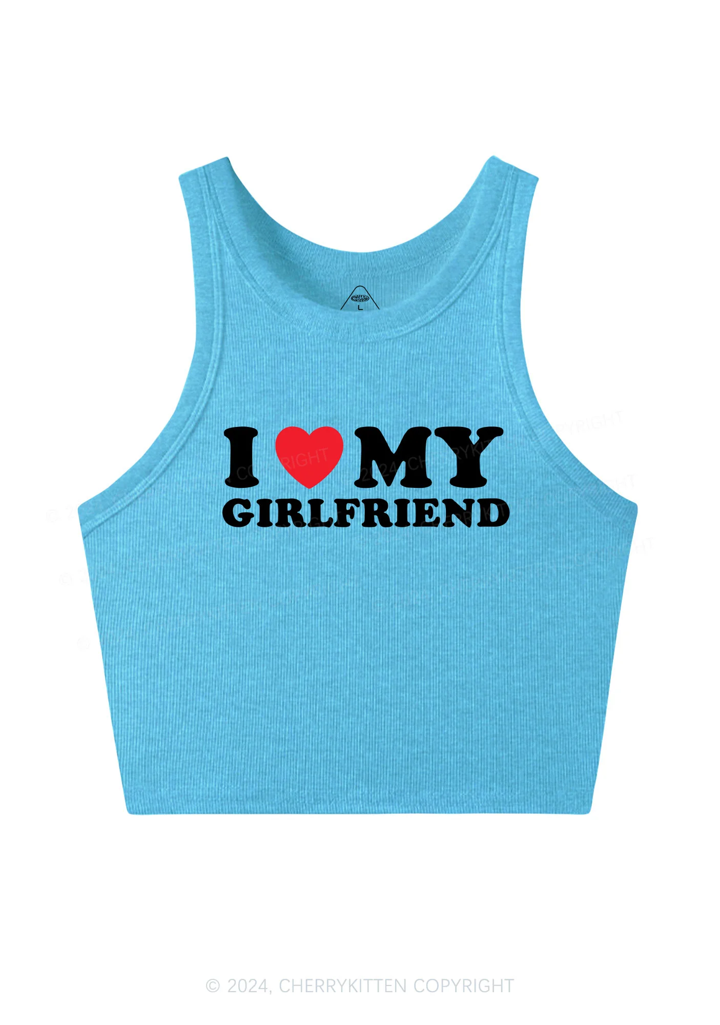 I Love Girlfriend Y2K Valentine's Day Crop Tank Top Cherrykitten - Image 5