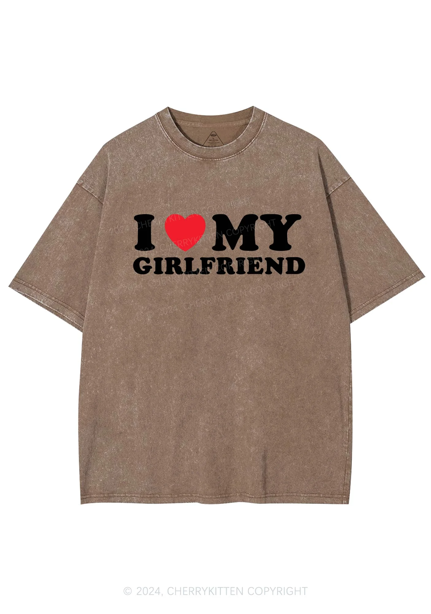 I Love Girlfriend Y2K Valentine's Day Washed Tee Cherrykitten - Image 7