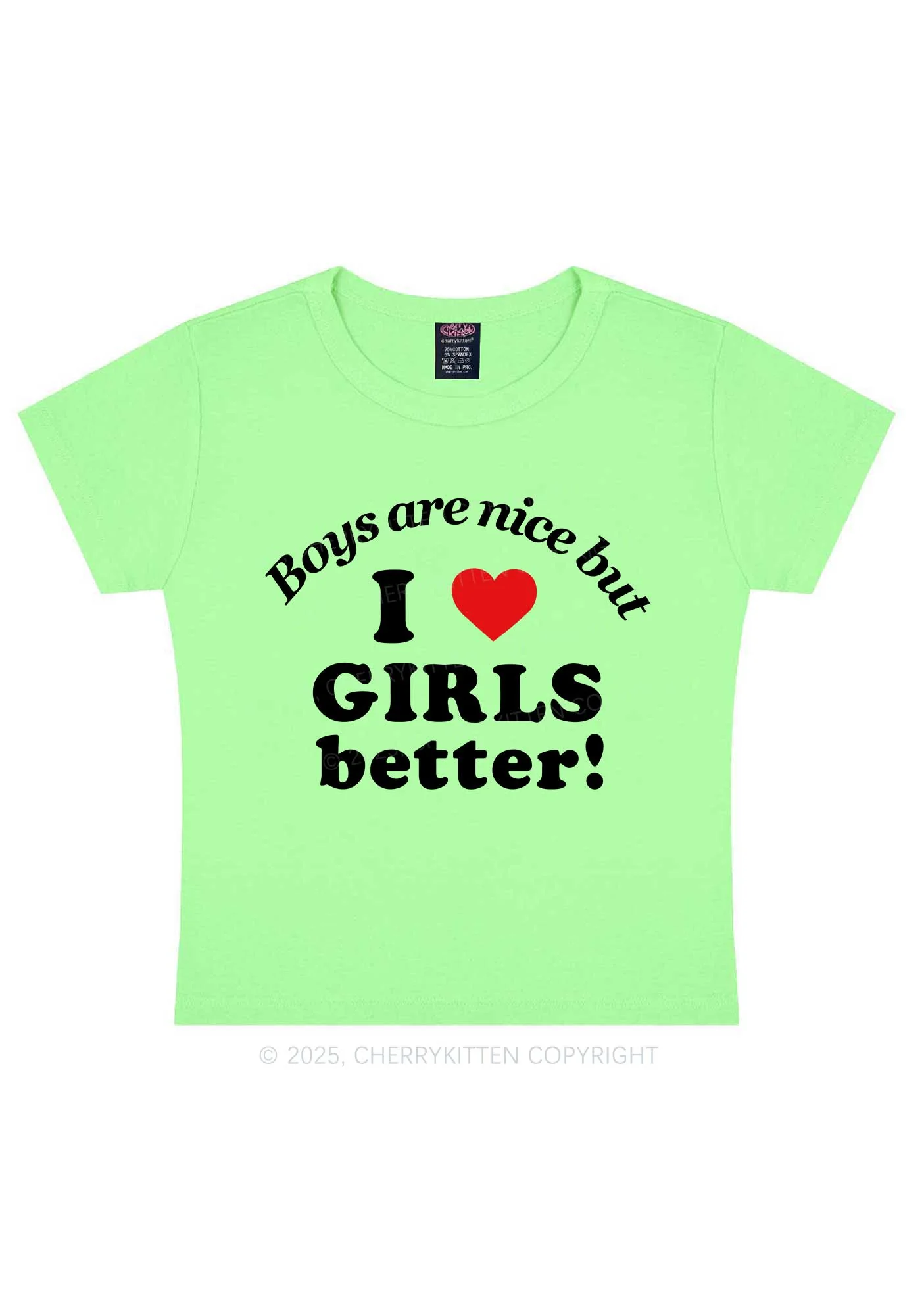 I Love Girls Better Pride Y2K Baby Tee Cherrykitten - Image 12