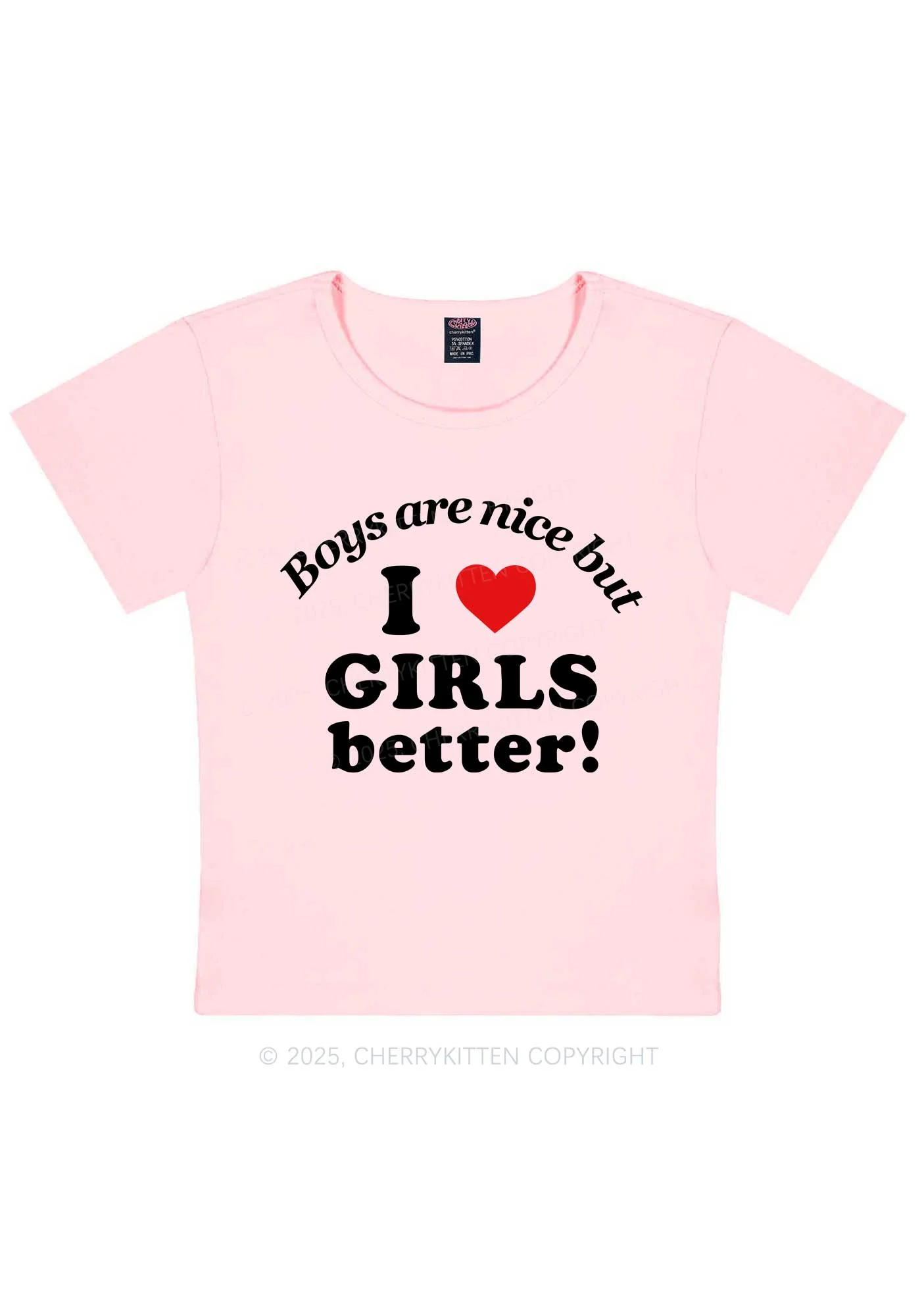 I Love Girls Better Pride Y2K Baby Tee Cherrykitten - Image 13