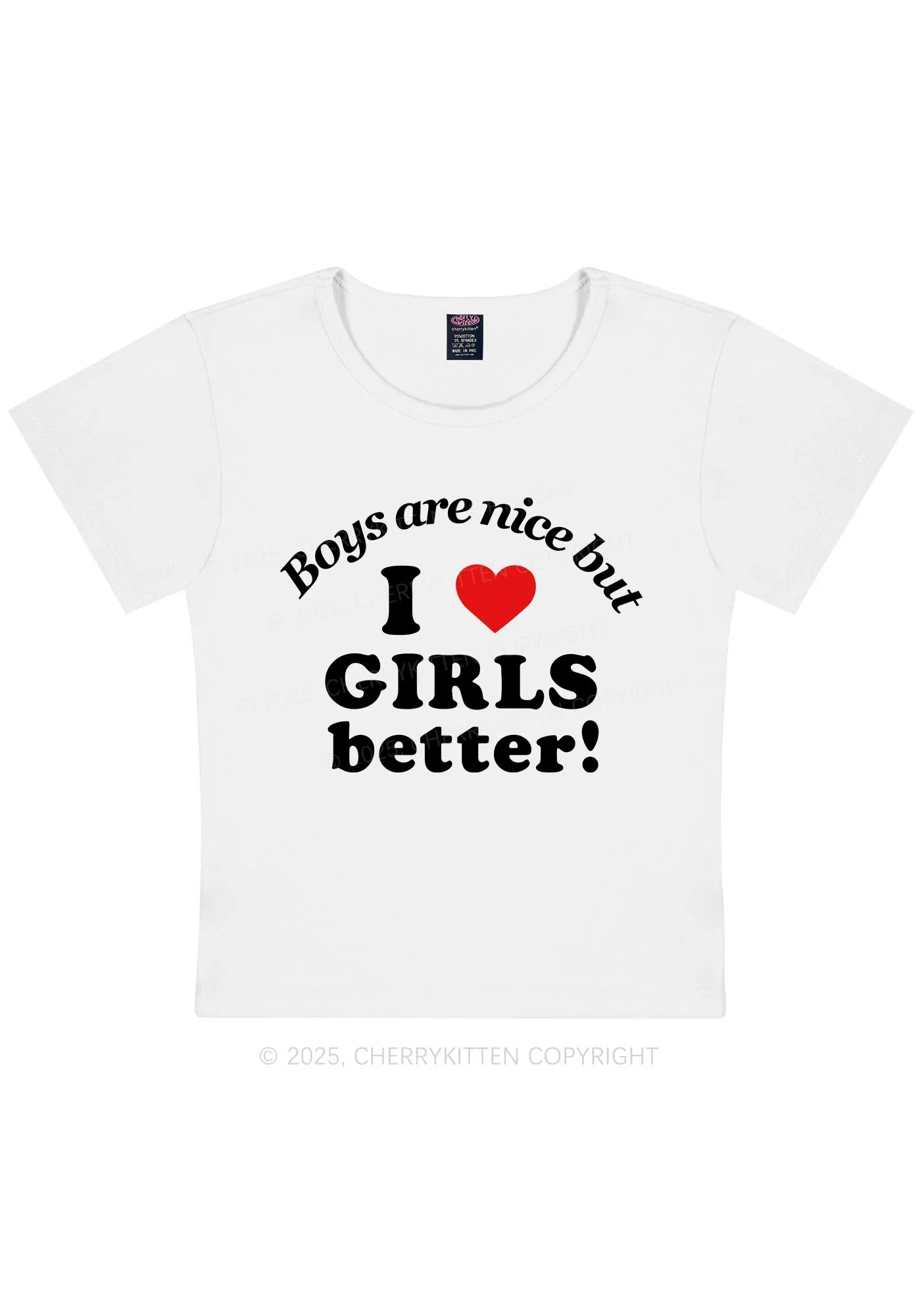 I Love Girls Better Pride Y2K Baby Tee Cherrykitten - Image 4