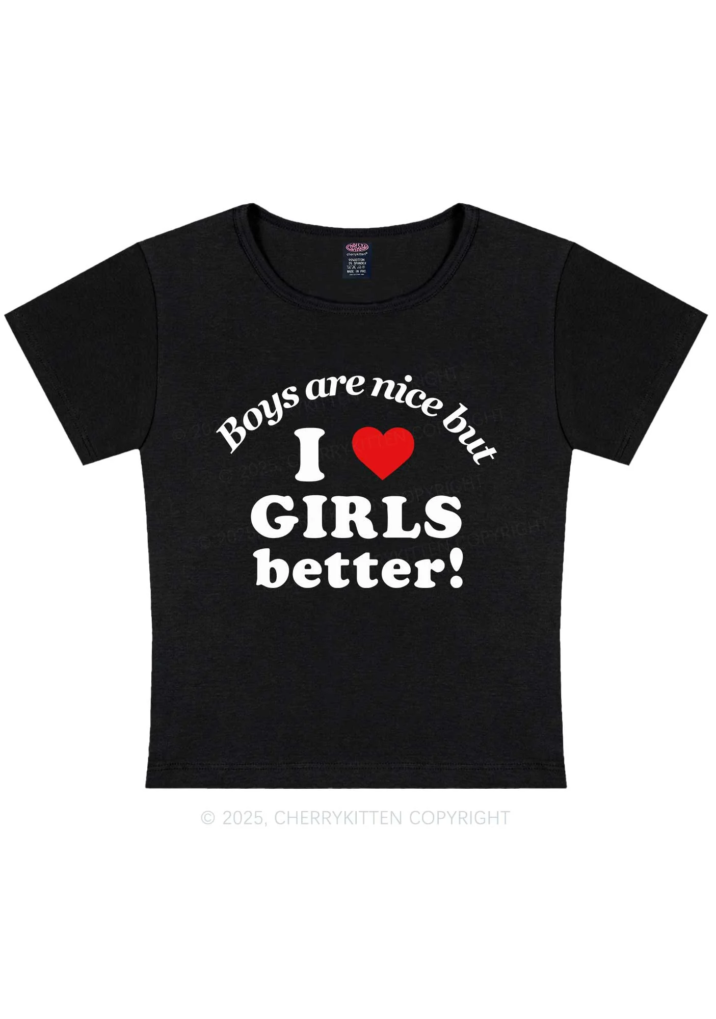 I Love Girls Better Pride Y2K Baby Tee Cherrykitten - Image 5