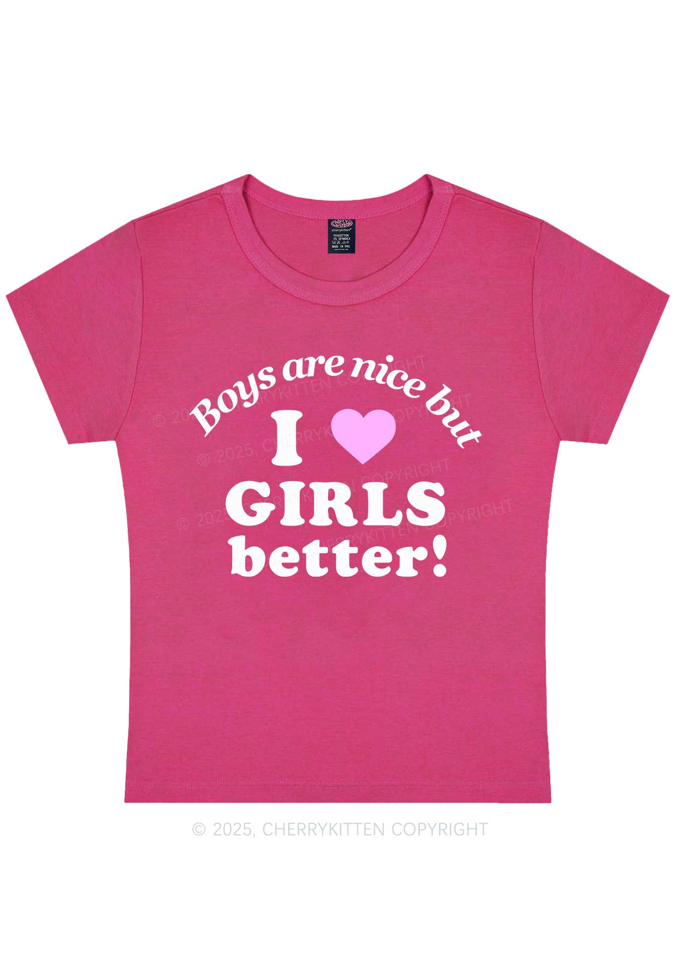 I Love Girls Better Pride Y2K Baby Tee Cherrykitten - Image 6