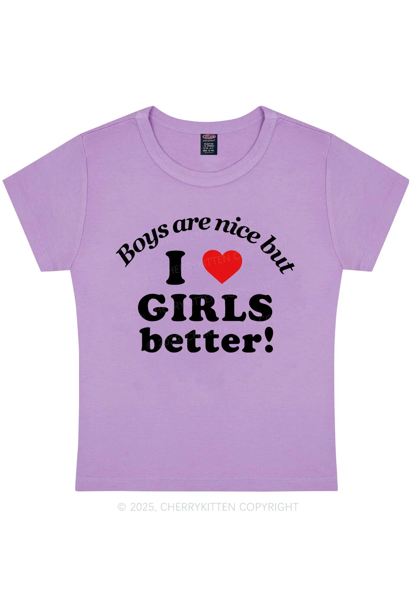 I Love Girls Better Pride Y2K Baby Tee Cherrykitten - Image 7