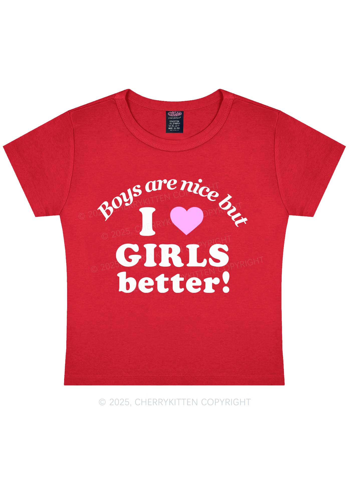I Love Girls Better Pride Y2K Baby Tee Cherrykitten - Image 8