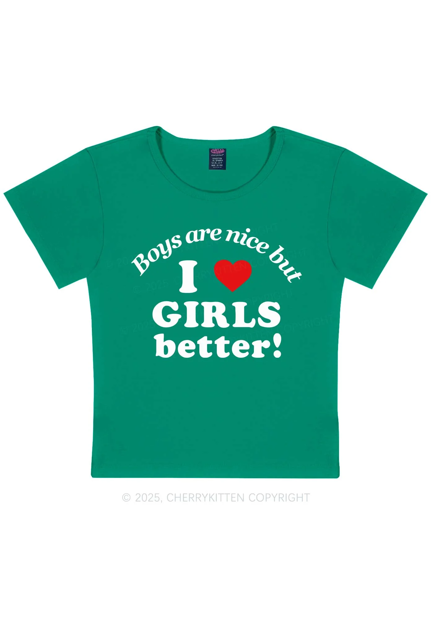 I Love Girls Better Pride Y2K Baby Tee Cherrykitten - Image 9