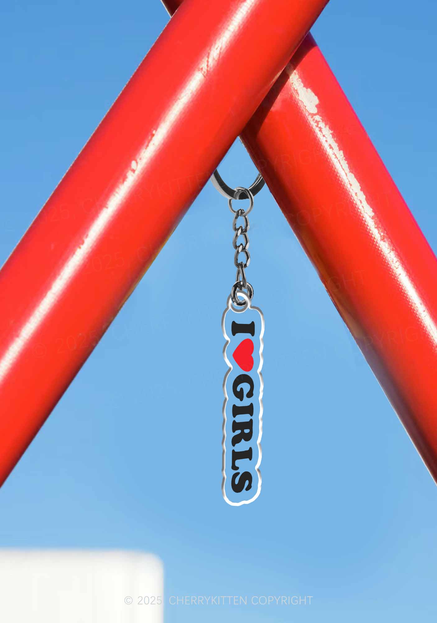 I Love Girls Pride 1Pc Y2K Keychain Cherrykitten - Image 3