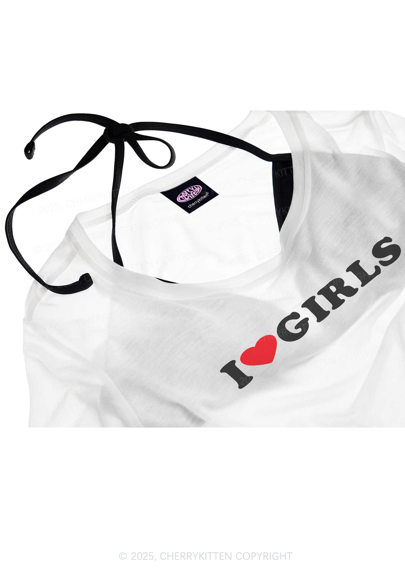 I Love Girls Pride Y2K Sheer Crop Tee Cherrykitten - Image 4