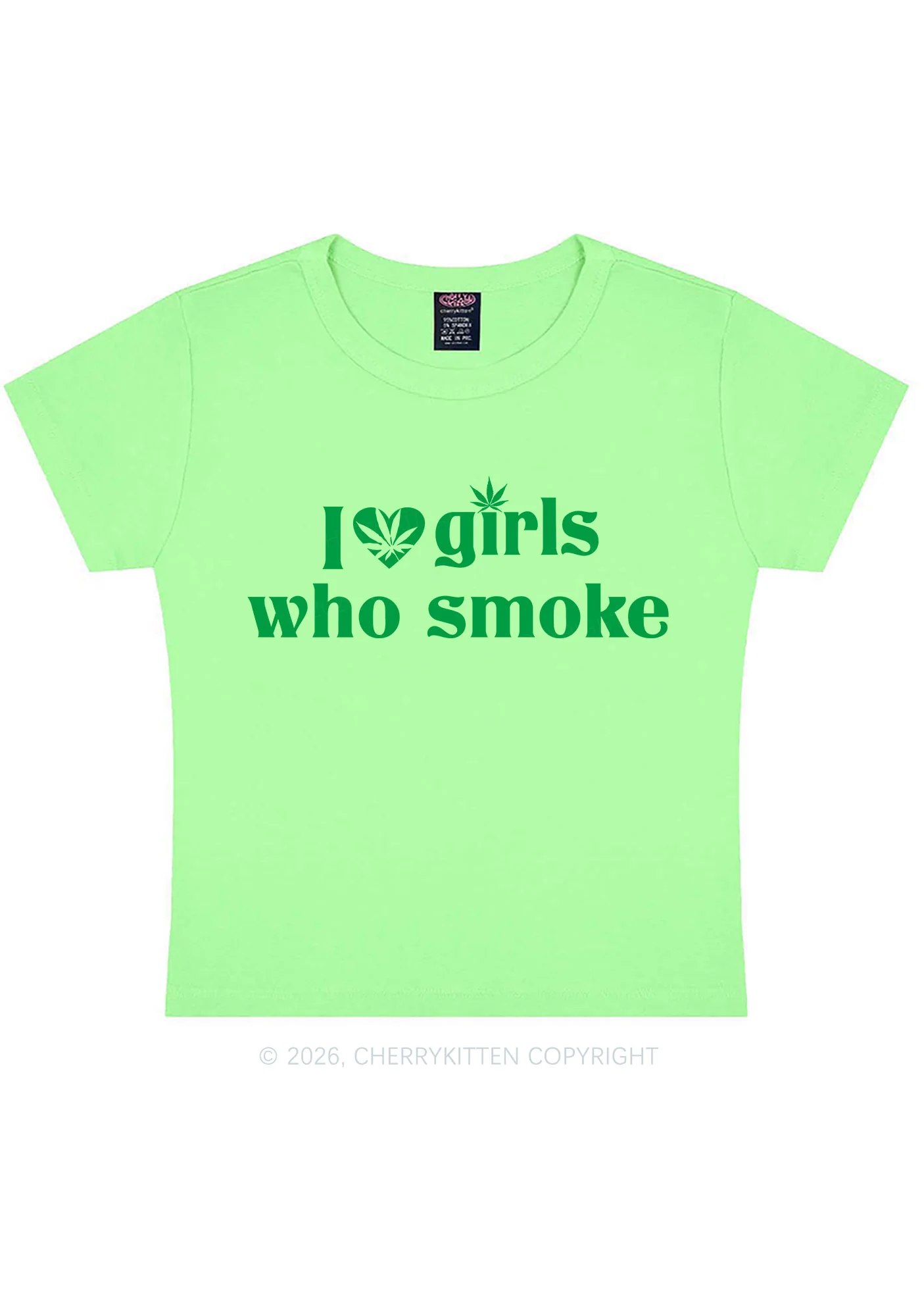 I Love Girls Who Smoke Y2K Baby Tee Cherrykitten - Image 12