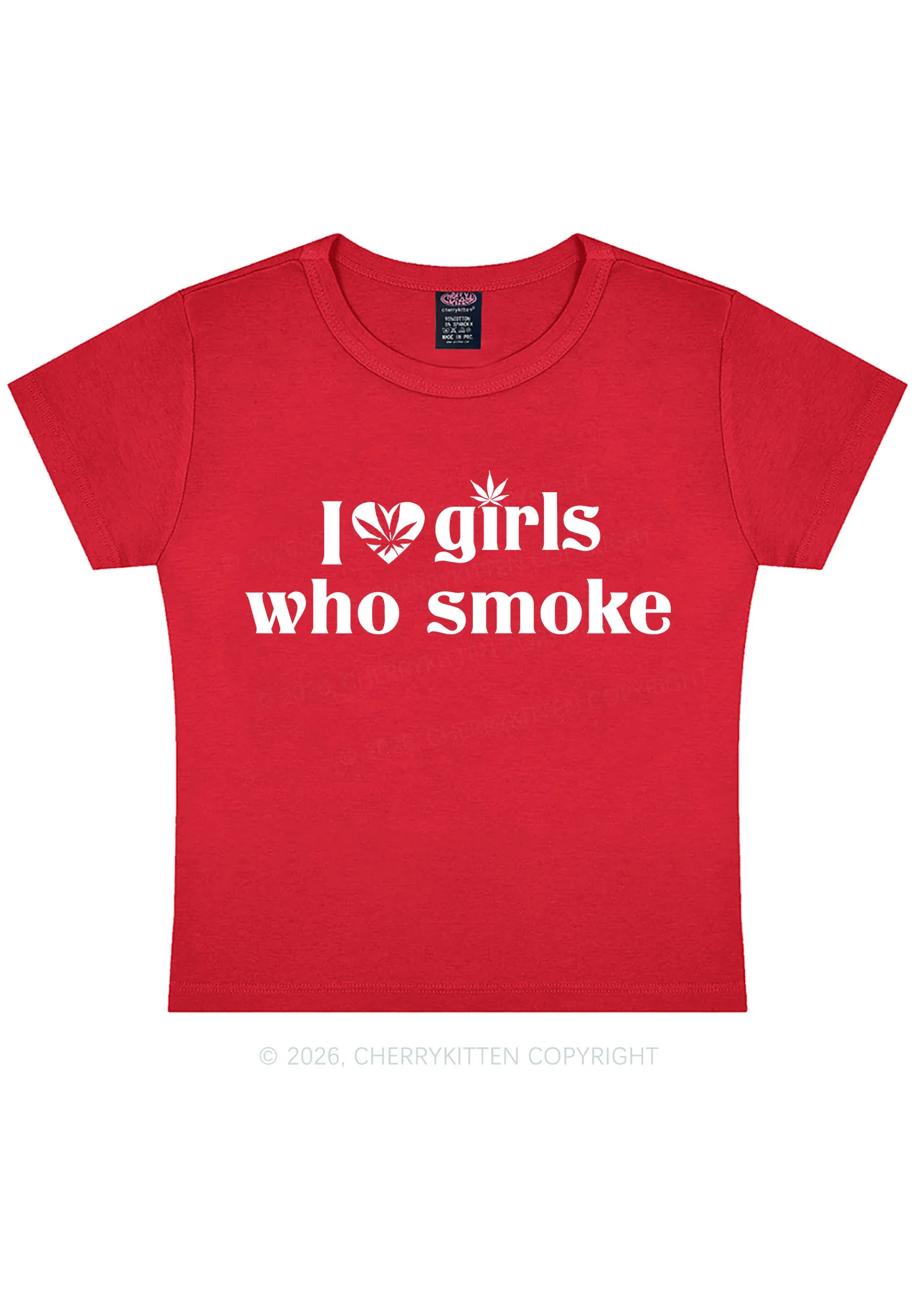 I Love Girls Who Smoke Y2K Baby Tee Cherrykitten - Image 4