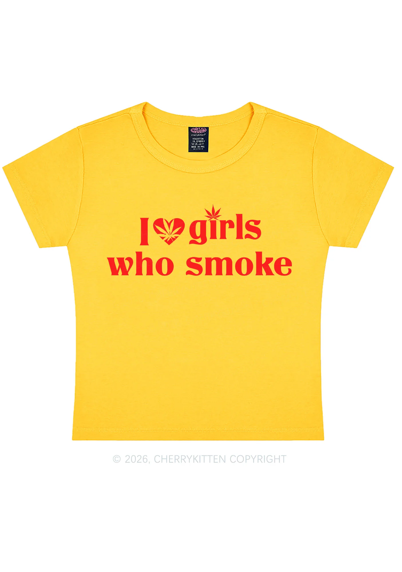 I Love Girls Who Smoke Y2K Baby Tee Cherrykitten - Image 5