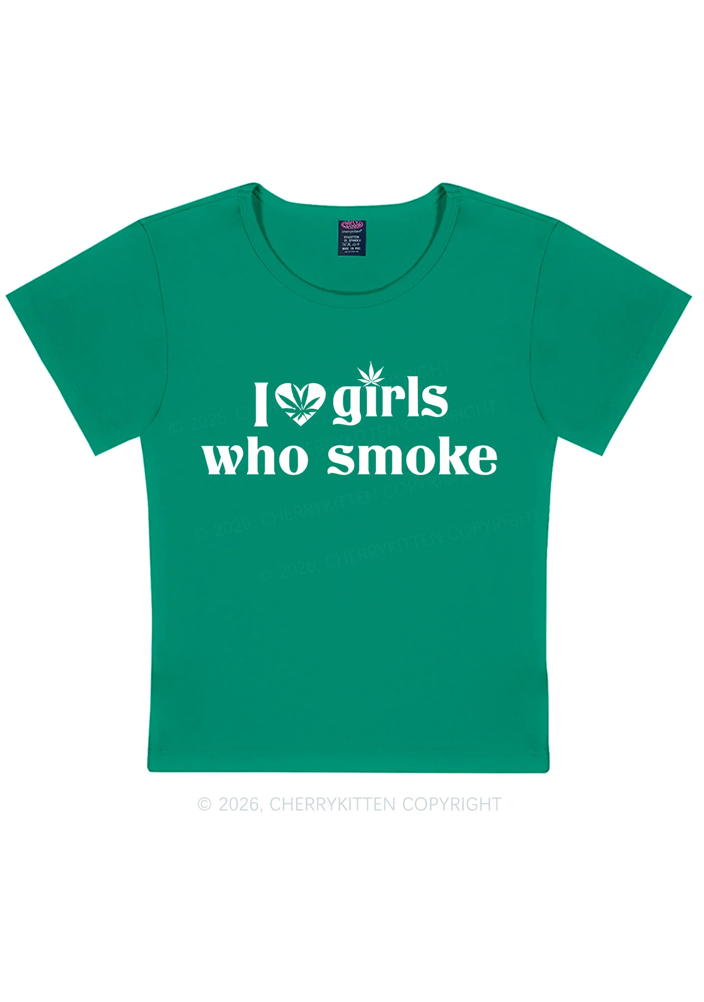 I Love Girls Who Smoke Y2K Baby Tee Cherrykitten - Image 6