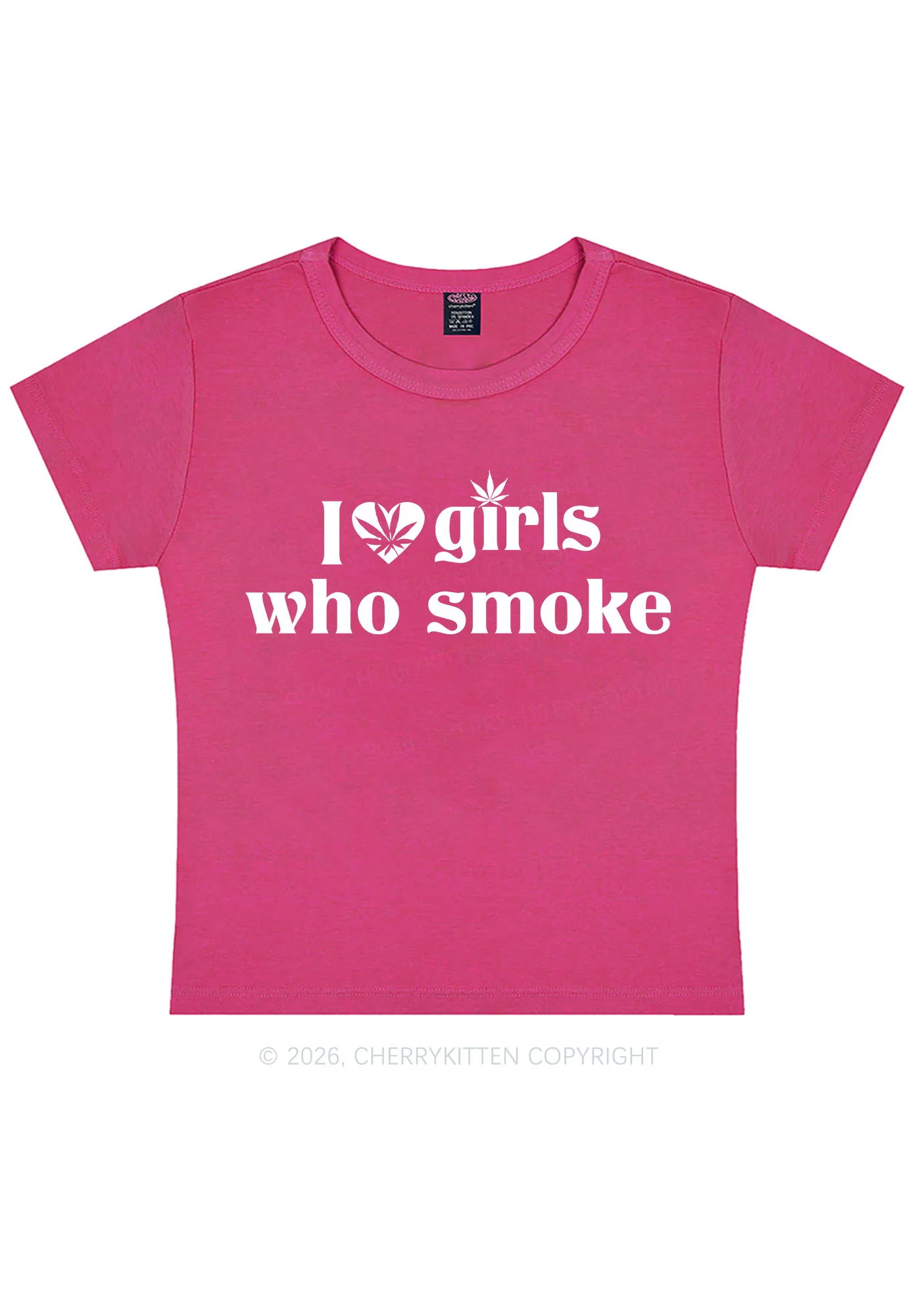 I Love Girls Who Smoke Y2K Baby Tee Cherrykitten - Image 7