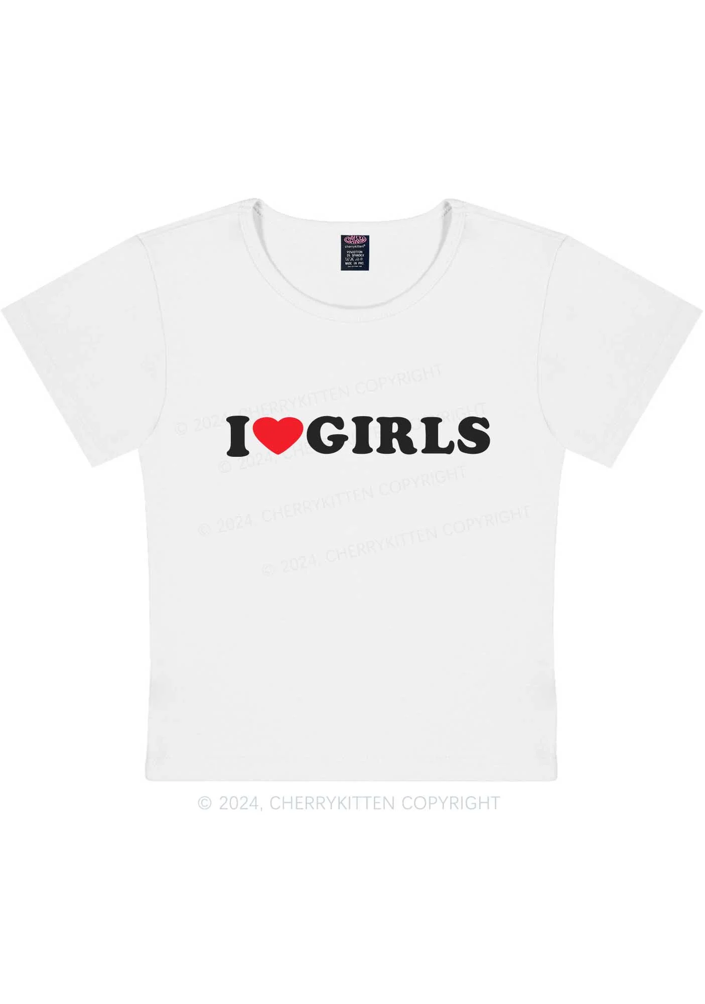 I Love Girls Y2K Baby Tee Cherrykitten - Image 6