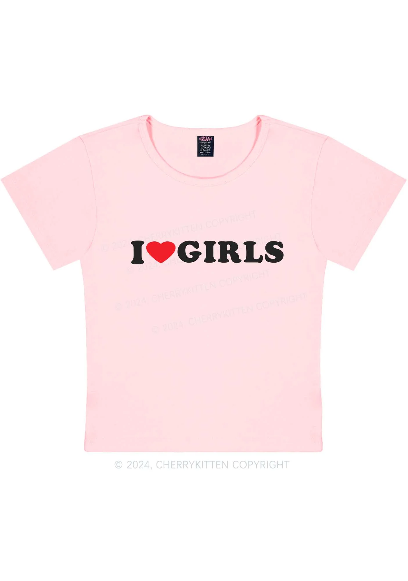 I Love Girls Y2K Baby Tee Cherrykitten - Image 9