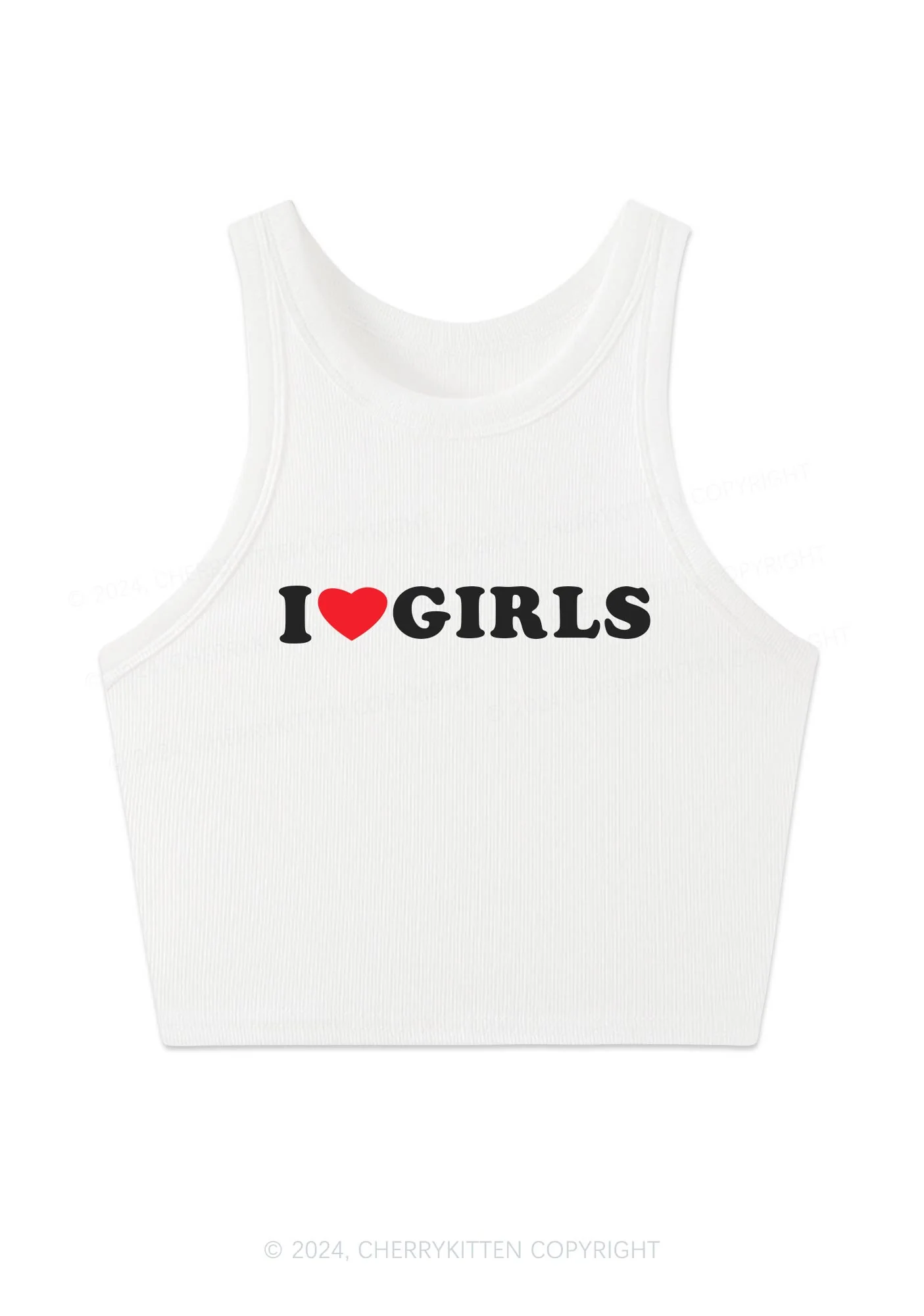 I Love Girls Y2K Crop Tank Top Cherrykitten - Image 3