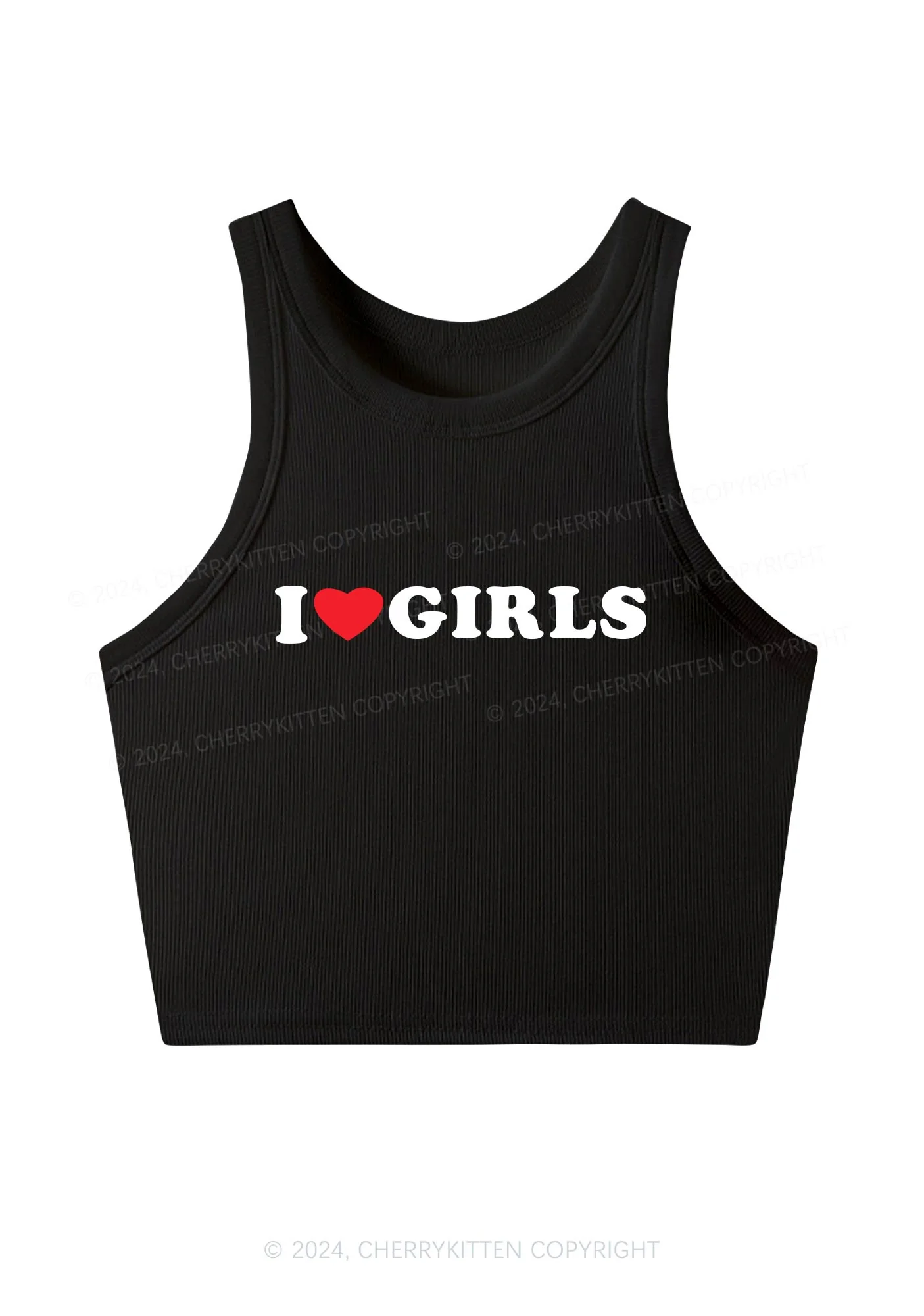 I Love Girls Y2K Crop Tank Top Cherrykitten - Image 4