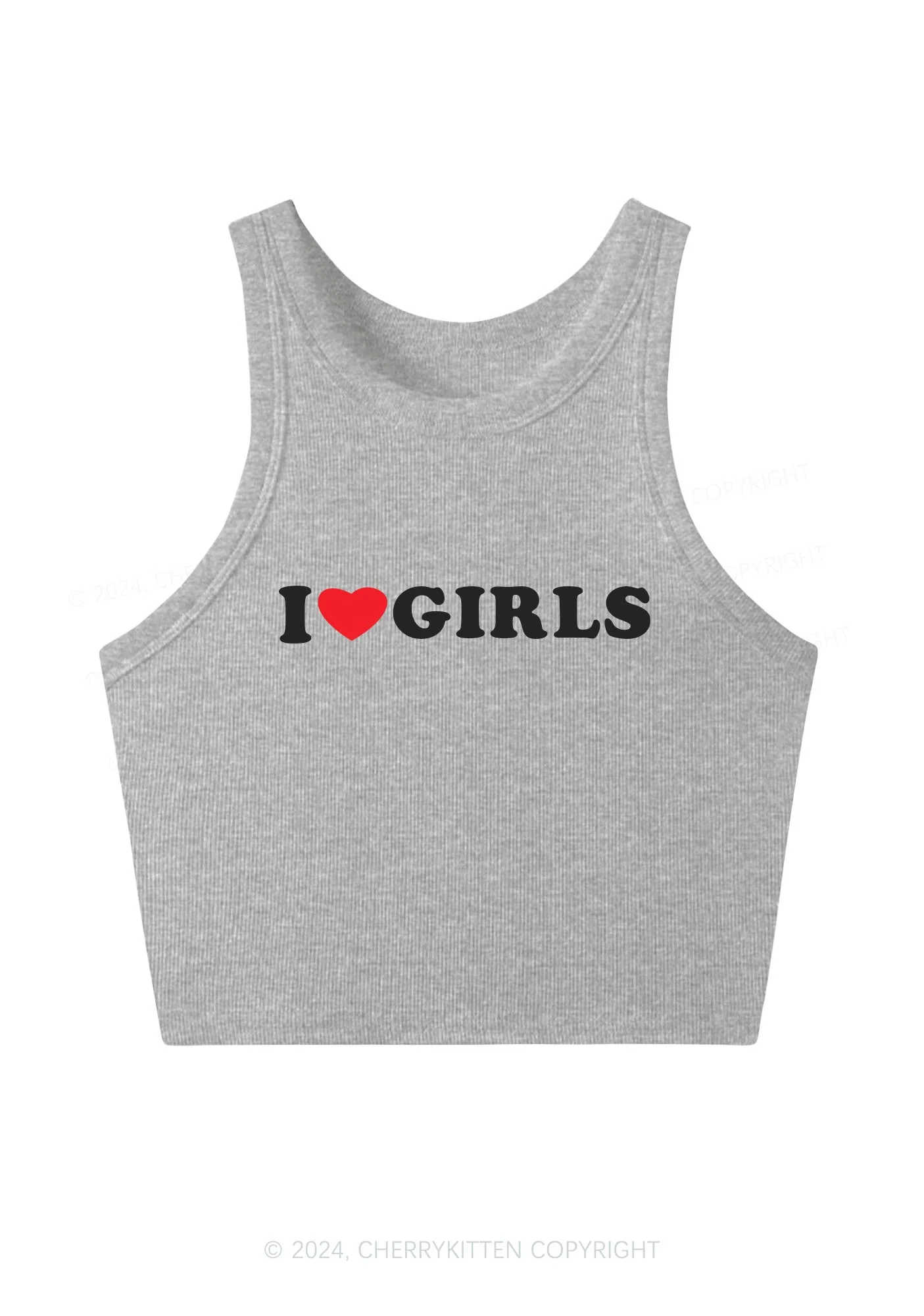 I Love Girls Y2K Crop Tank Top Cherrykitten - Image 5