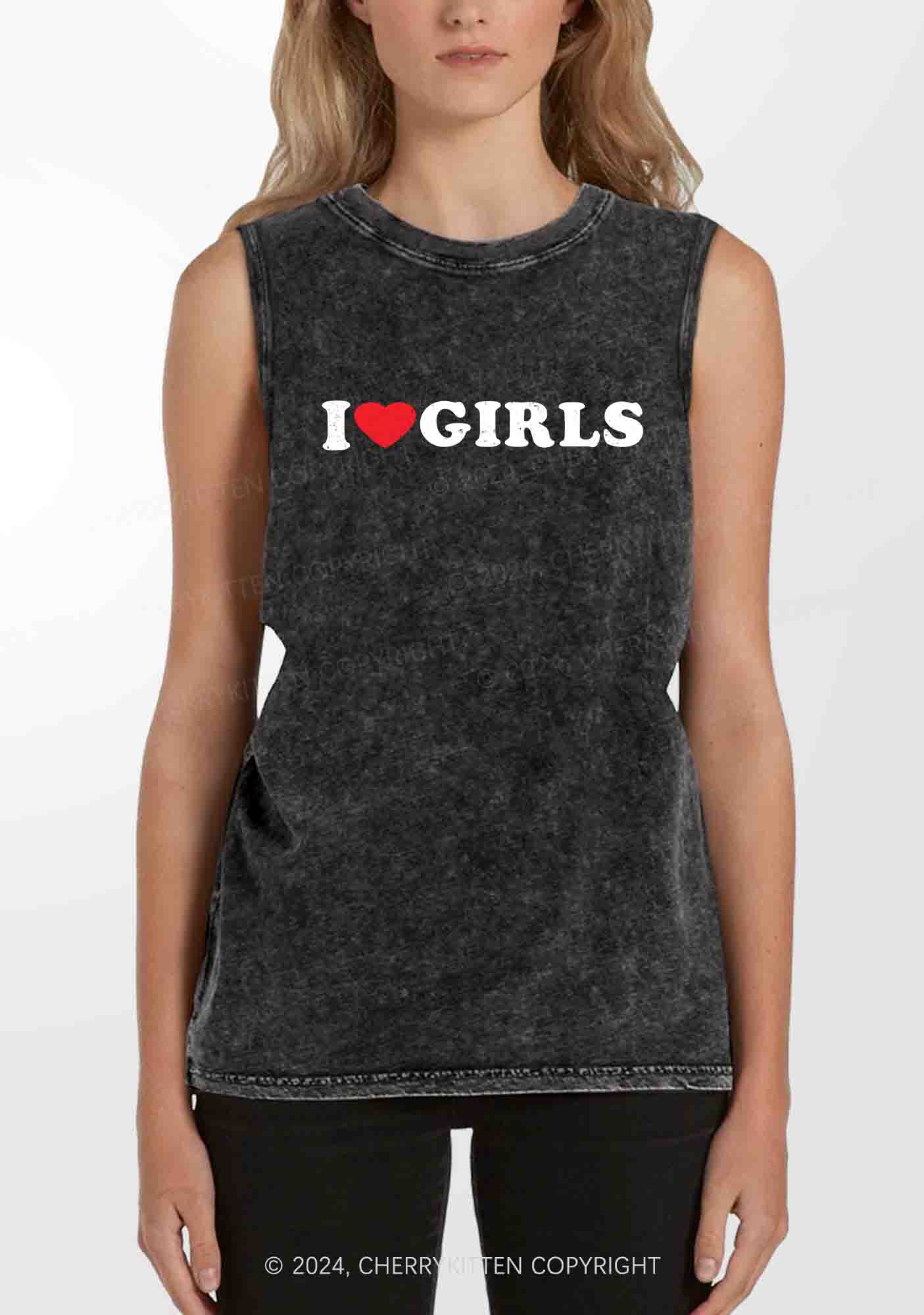 I Love Girls Y2K Washed Tank Cherrykitten - Image 2