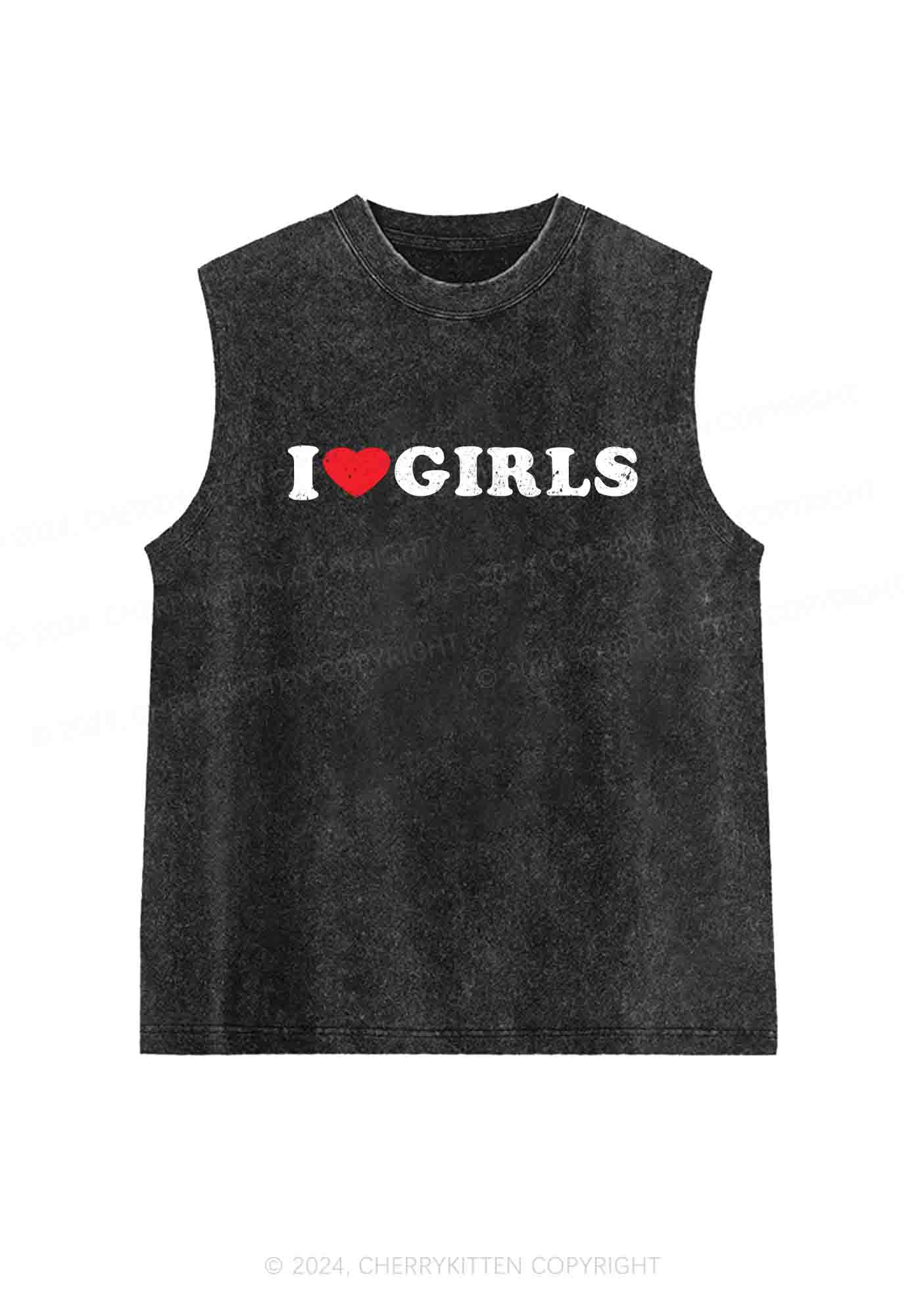 I Love Girls Y2K Washed Tank Cherrykitten - Image 3