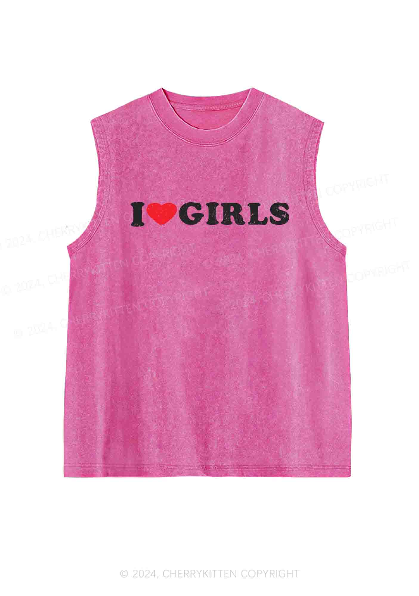 I Love Girls Y2K Washed Tank Cherrykitten - Image 4