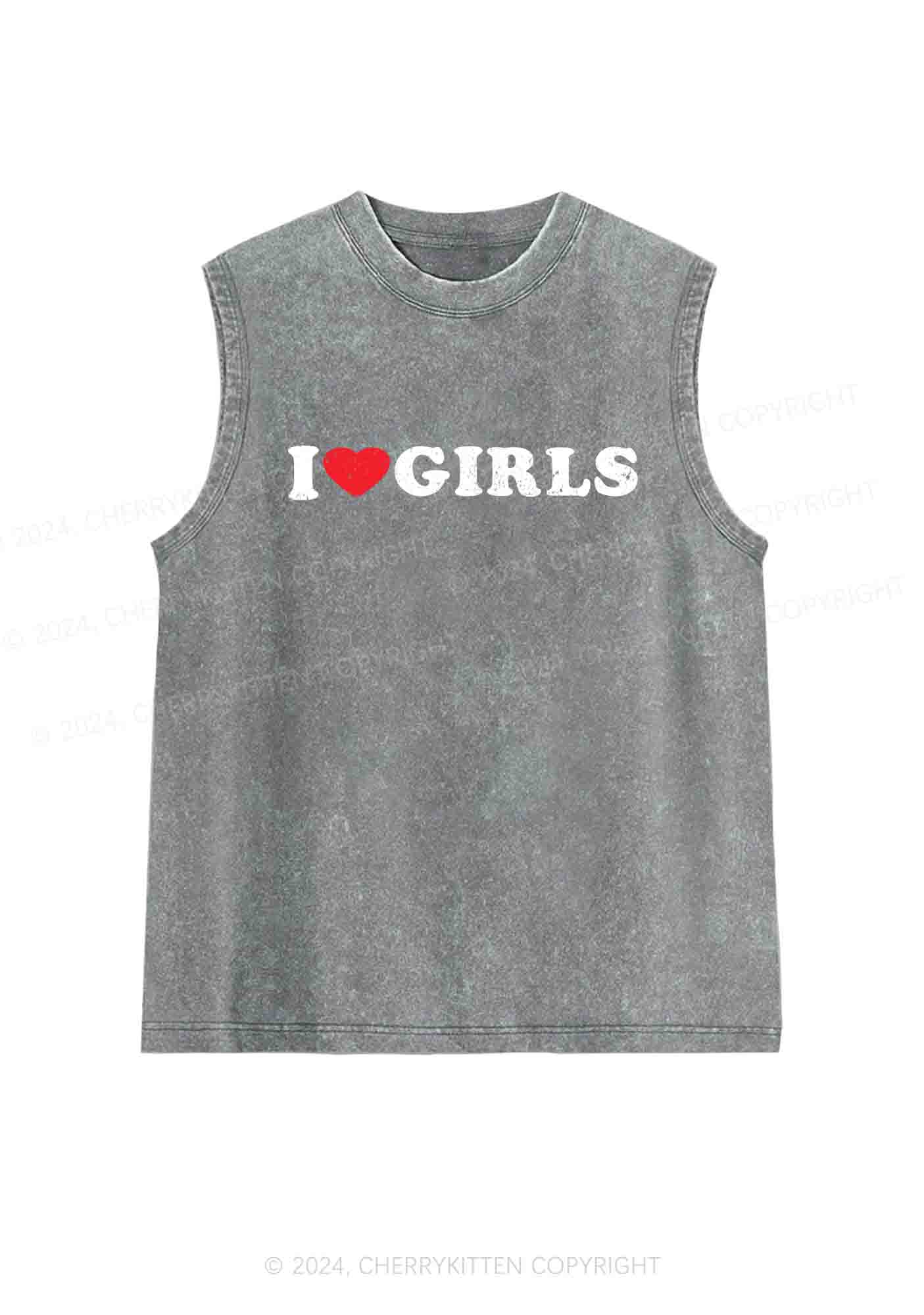 I Love Girls Y2K Washed Tank Cherrykitten - Image 5