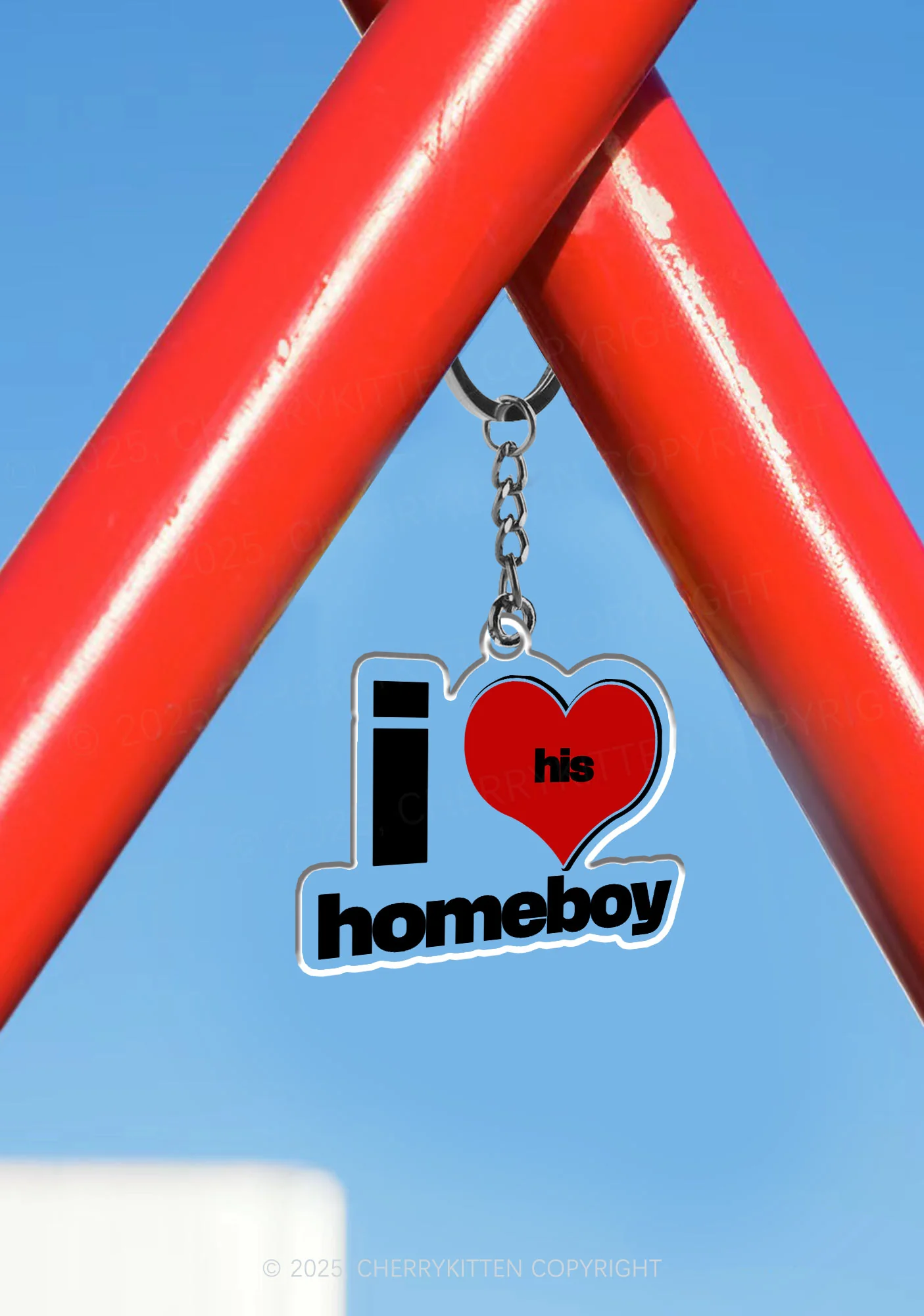 I Love His Homeboy 1Pc Y2K Keychain Cherrykitten - Image 3
