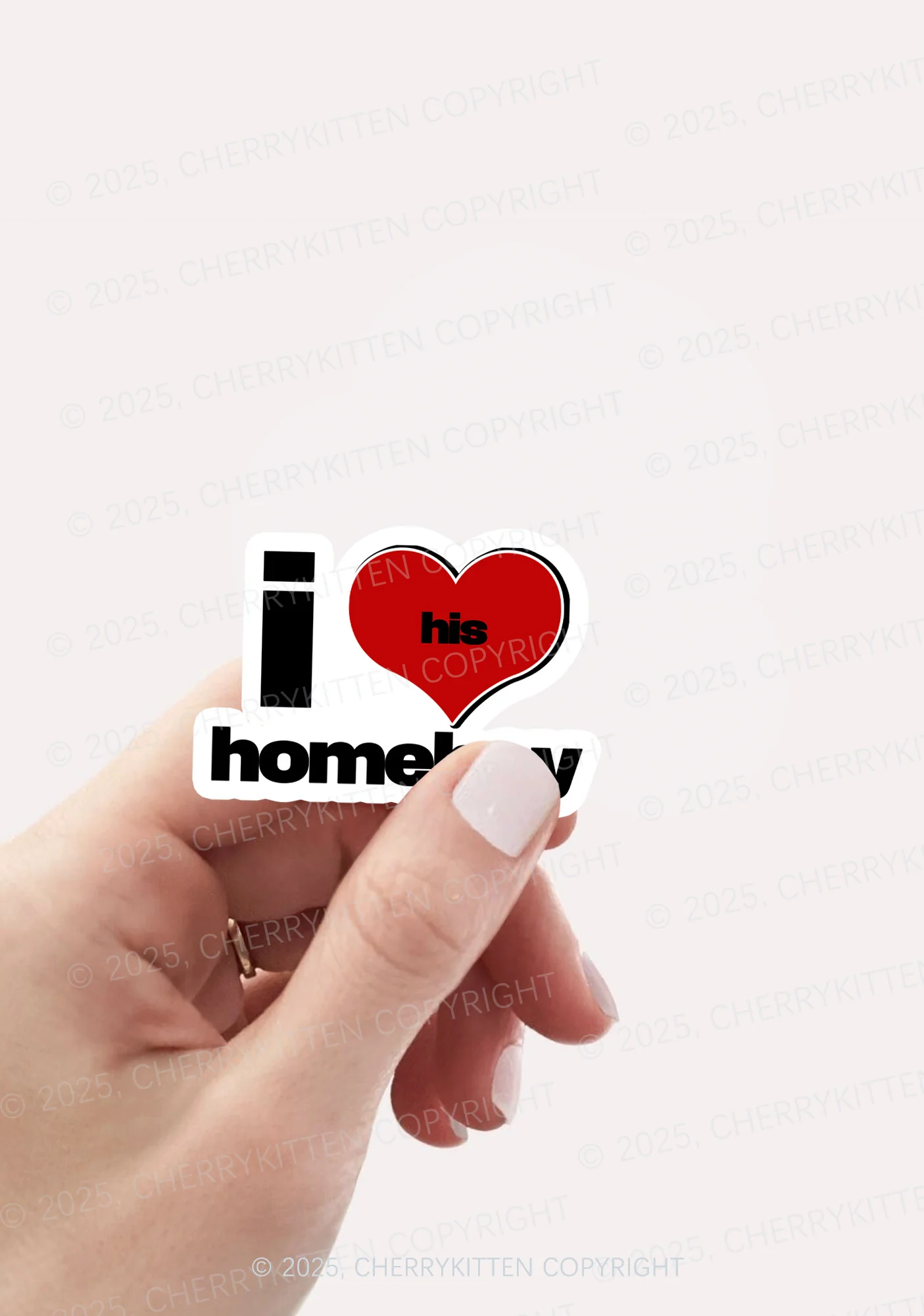 I Love His Homeboy 1Pc Y2K Sticker Cherrykitten - Image 2
