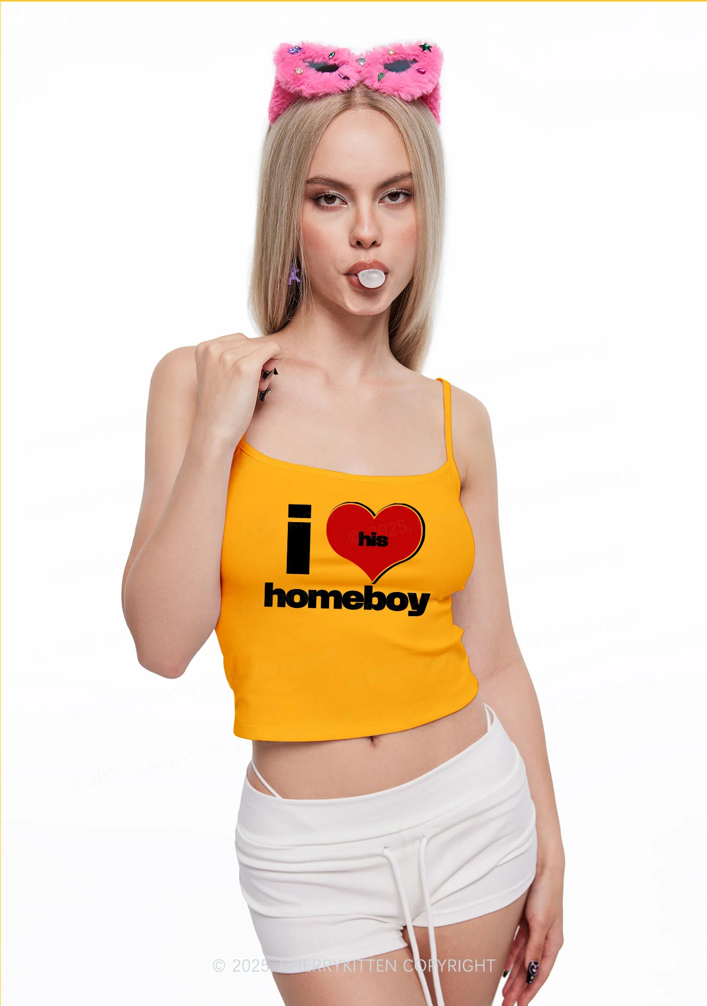 I Love His Homeboy Y2K Spaghetti Strap Cami Cherrykitten - Image 2