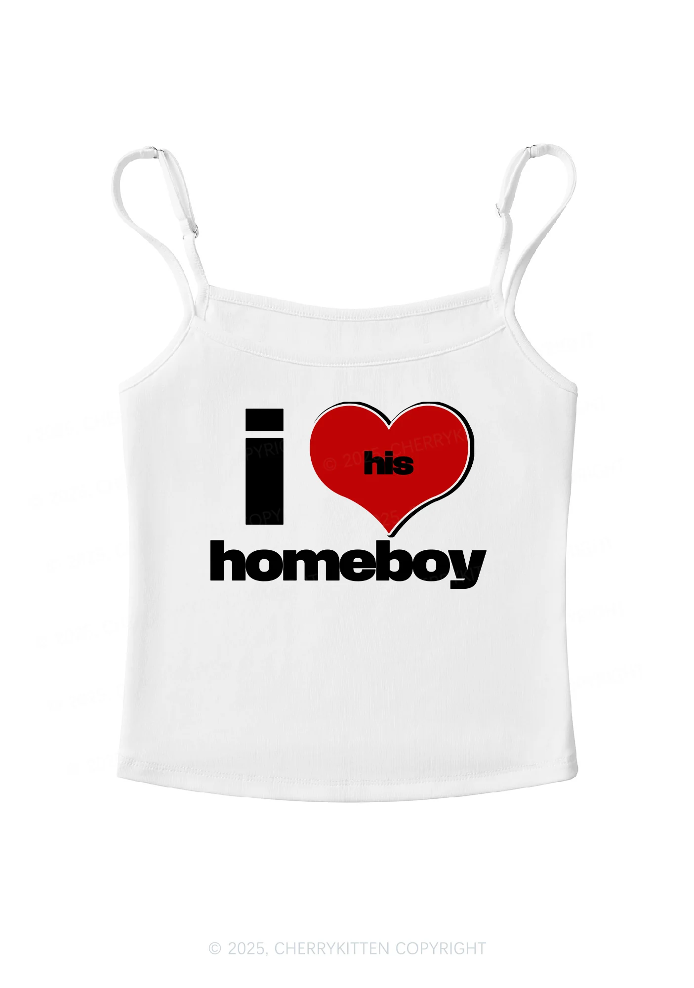 I Love His Homeboy Y2K Spaghetti Strap Cami Cherrykitten - Image 3