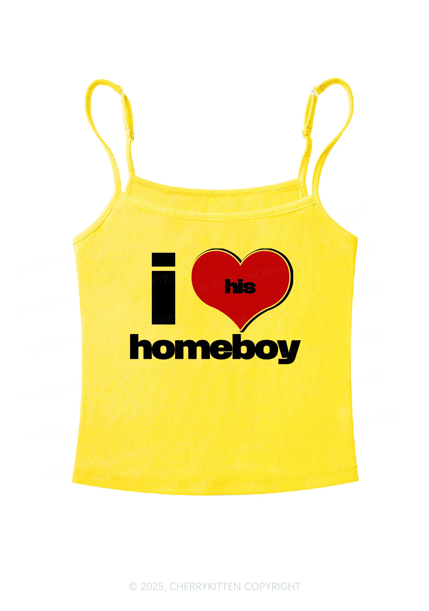 I Love His Homeboy Y2K Spaghetti Strap Cami Cherrykitten - Image 4