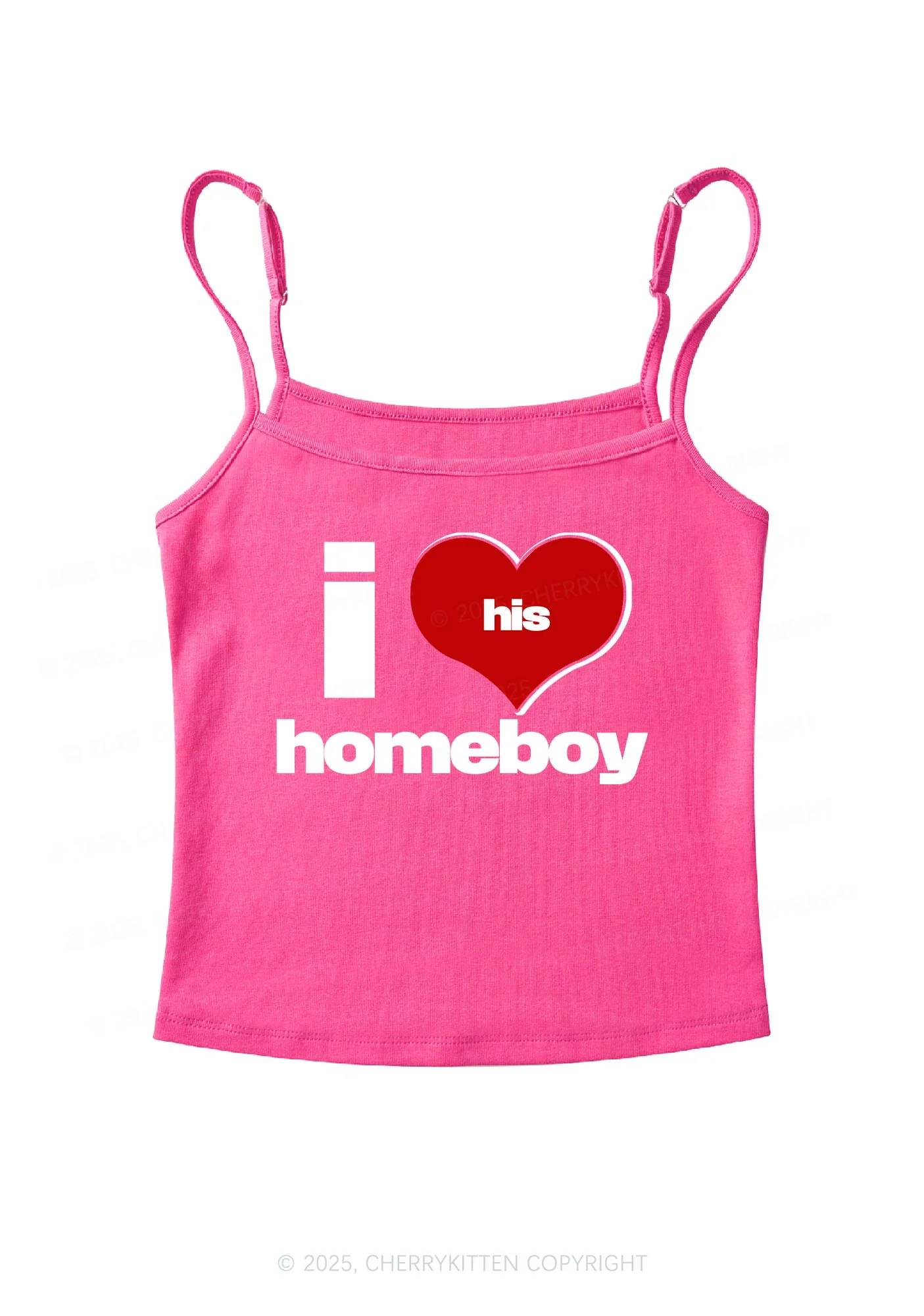 I Love His Homeboy Y2K Spaghetti Strap Cami Cherrykitten - Image 7