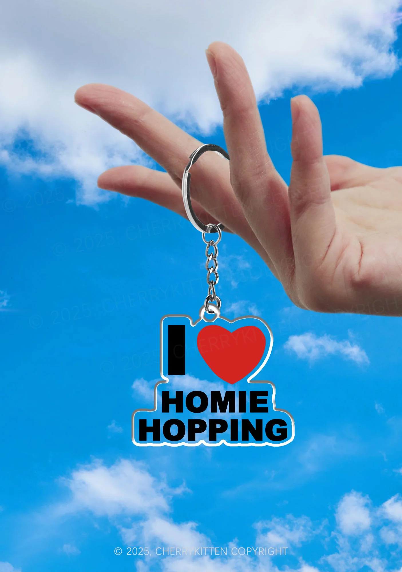 I Love Homie Hopping 1Pc Y2K Keychain Cherrykitten - Image 2