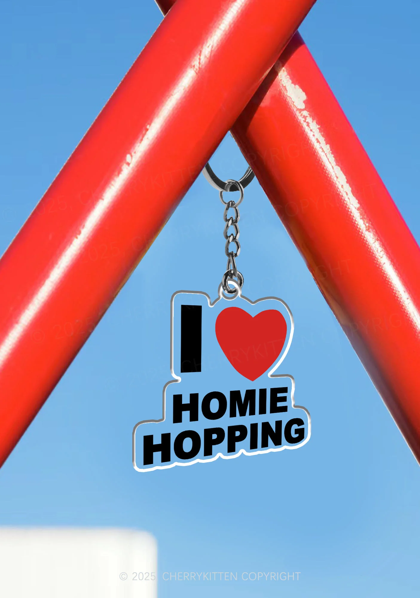 I Love Homie Hopping 1Pc Y2K Keychain Cherrykitten - Image 3
