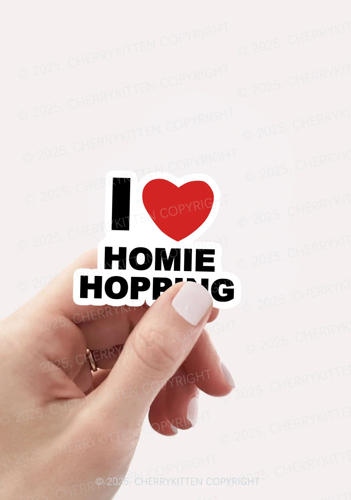 I Love Homie Hopping 1Pc Y2K Sticker Cherrykitten - Image 2