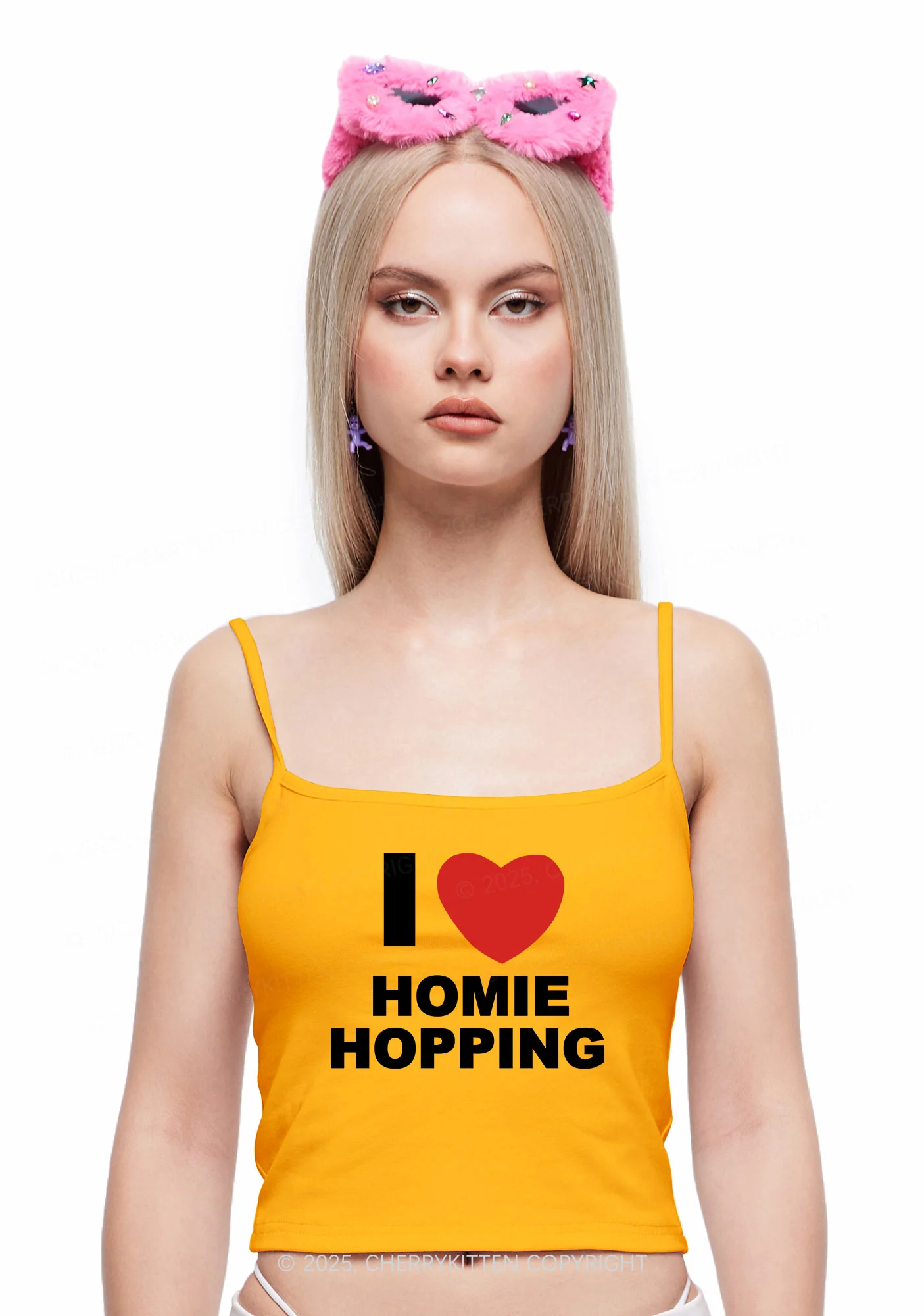 I Love Homie Hopping Y2K Spaghetti Strap Cami Cherrykitten - Image 2