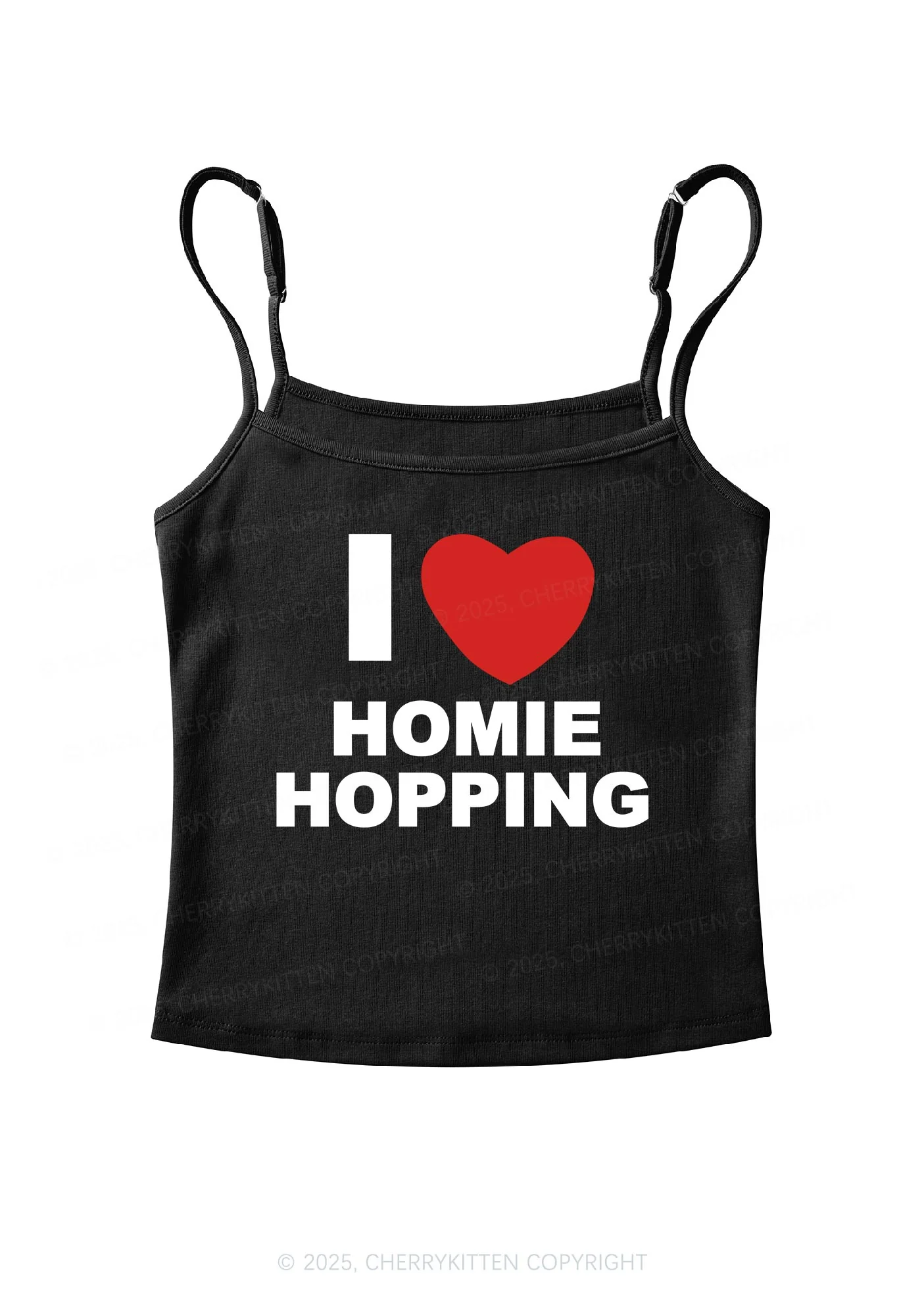 I Love Homie Hopping Y2K Spaghetti Strap Cami Cherrykitten - Image 3