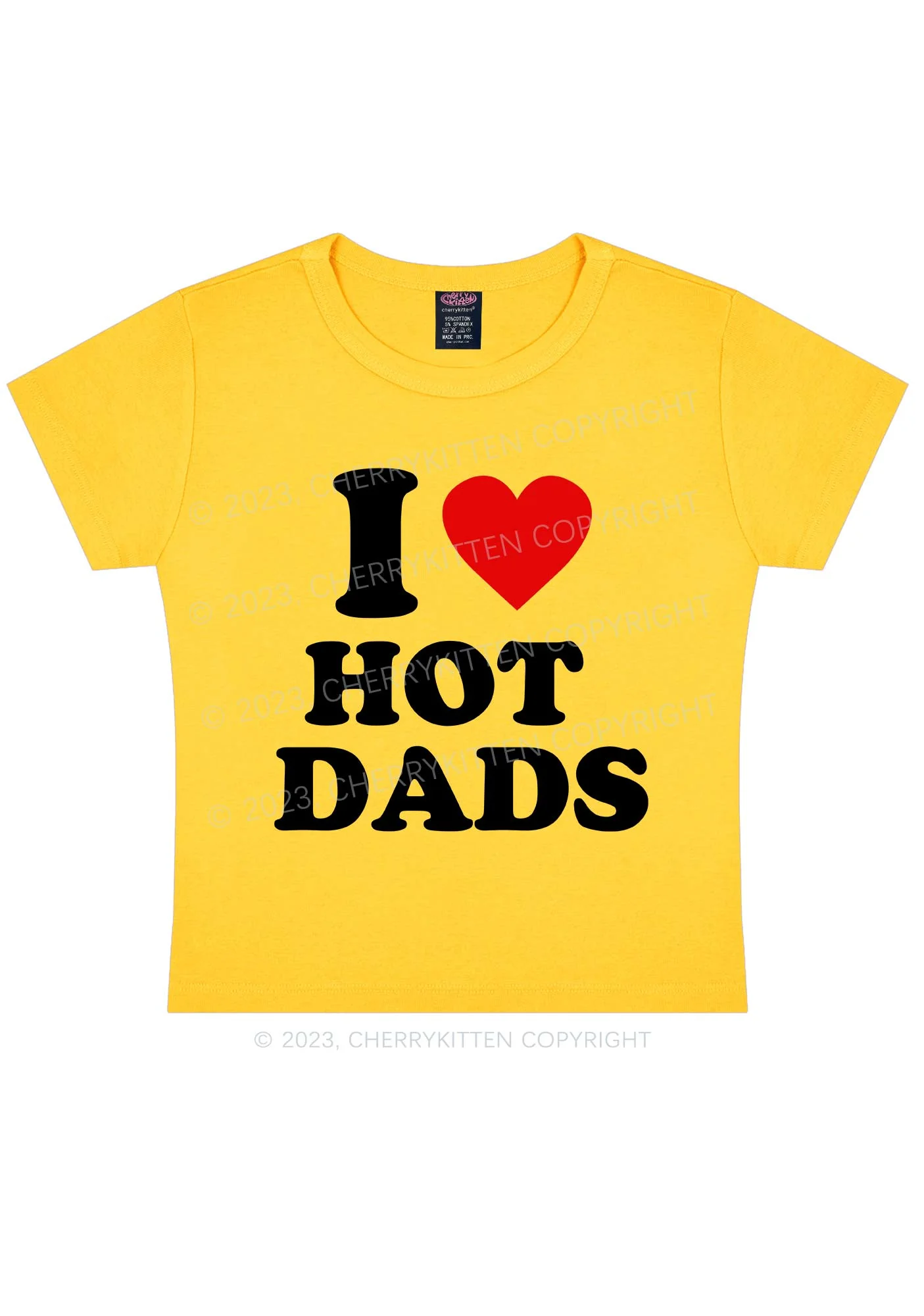 I Love Hot Dads Y2K Baby Tee - Image 3