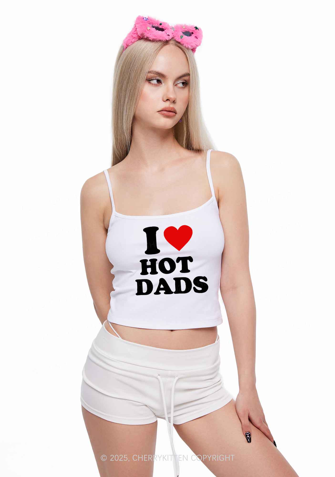 I Love Hot Dads Y2K Spaghetti Strap Cami Cherrykitten - Image 2