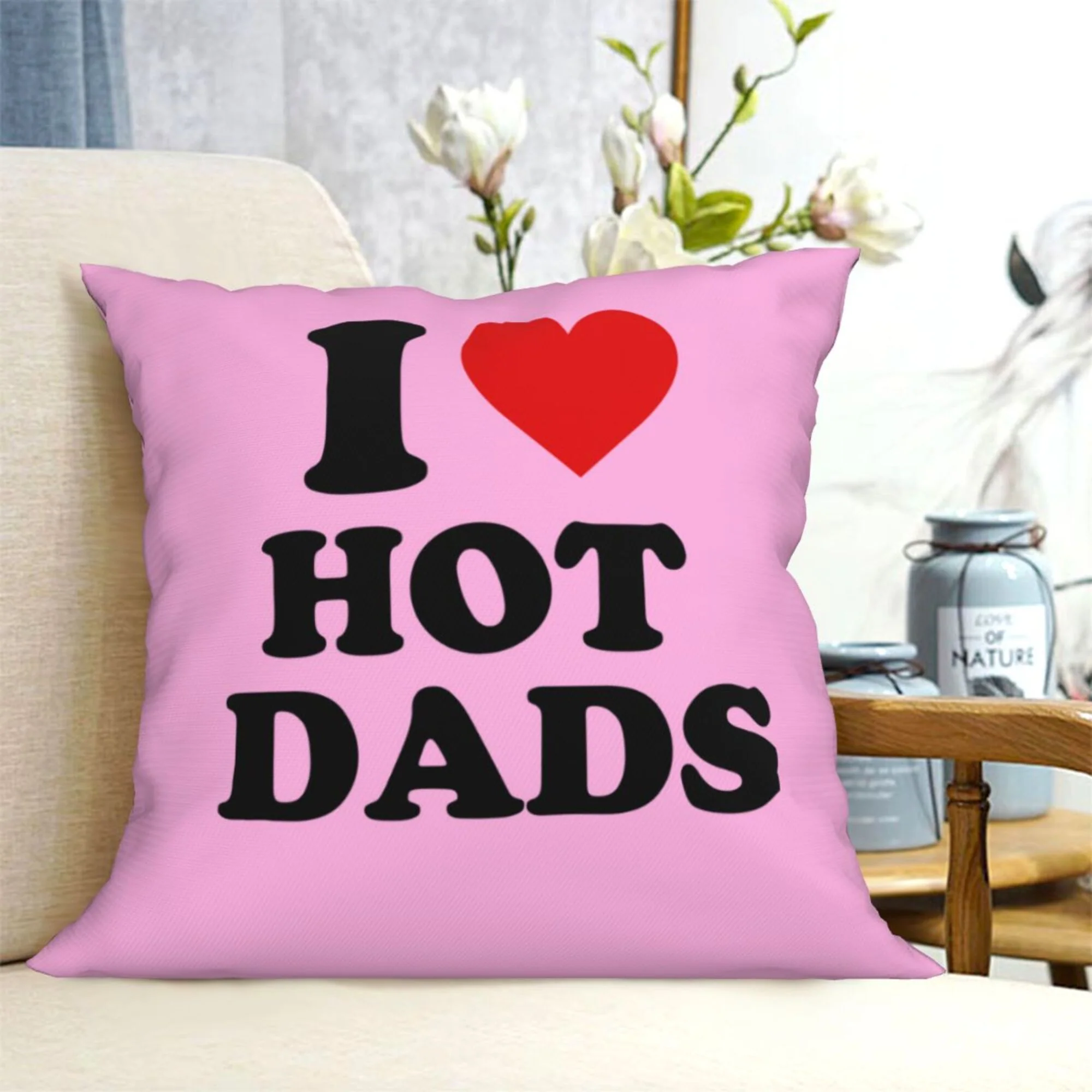 I Love Hot Dads Y2K Throw Pillow Cover Cherrykitten - Image 2