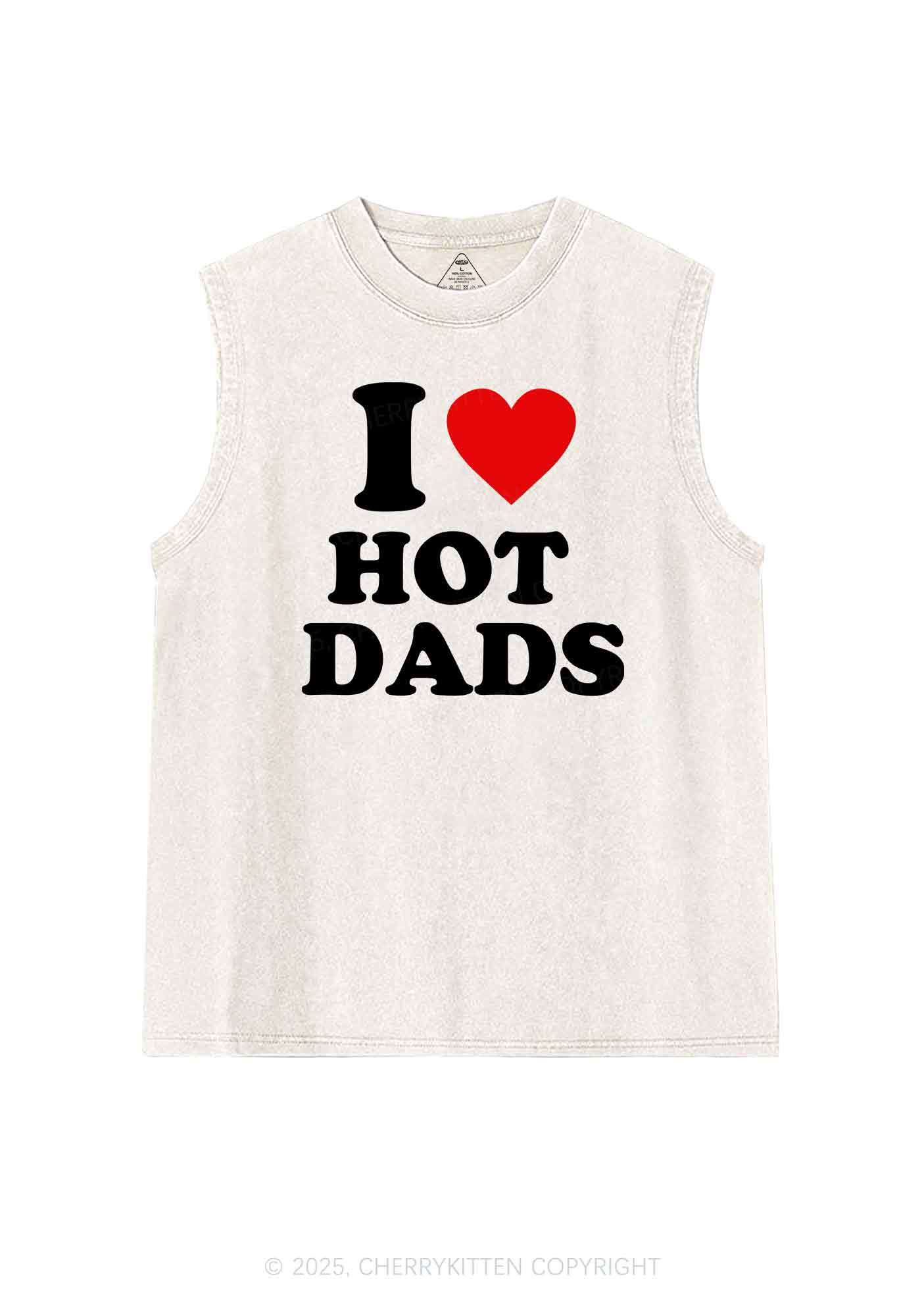 I Love Hot Dads Y2K Washed Tank Cherrykitten - Image 3