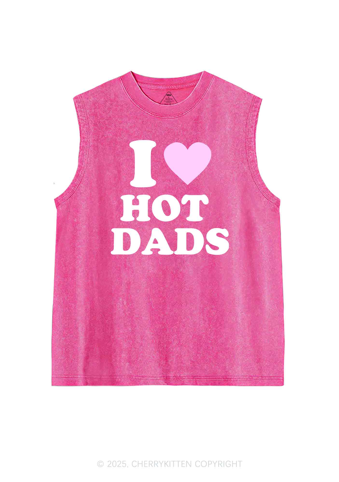 I Love Hot Dads Y2K Washed Tank Cherrykitten - Image 4