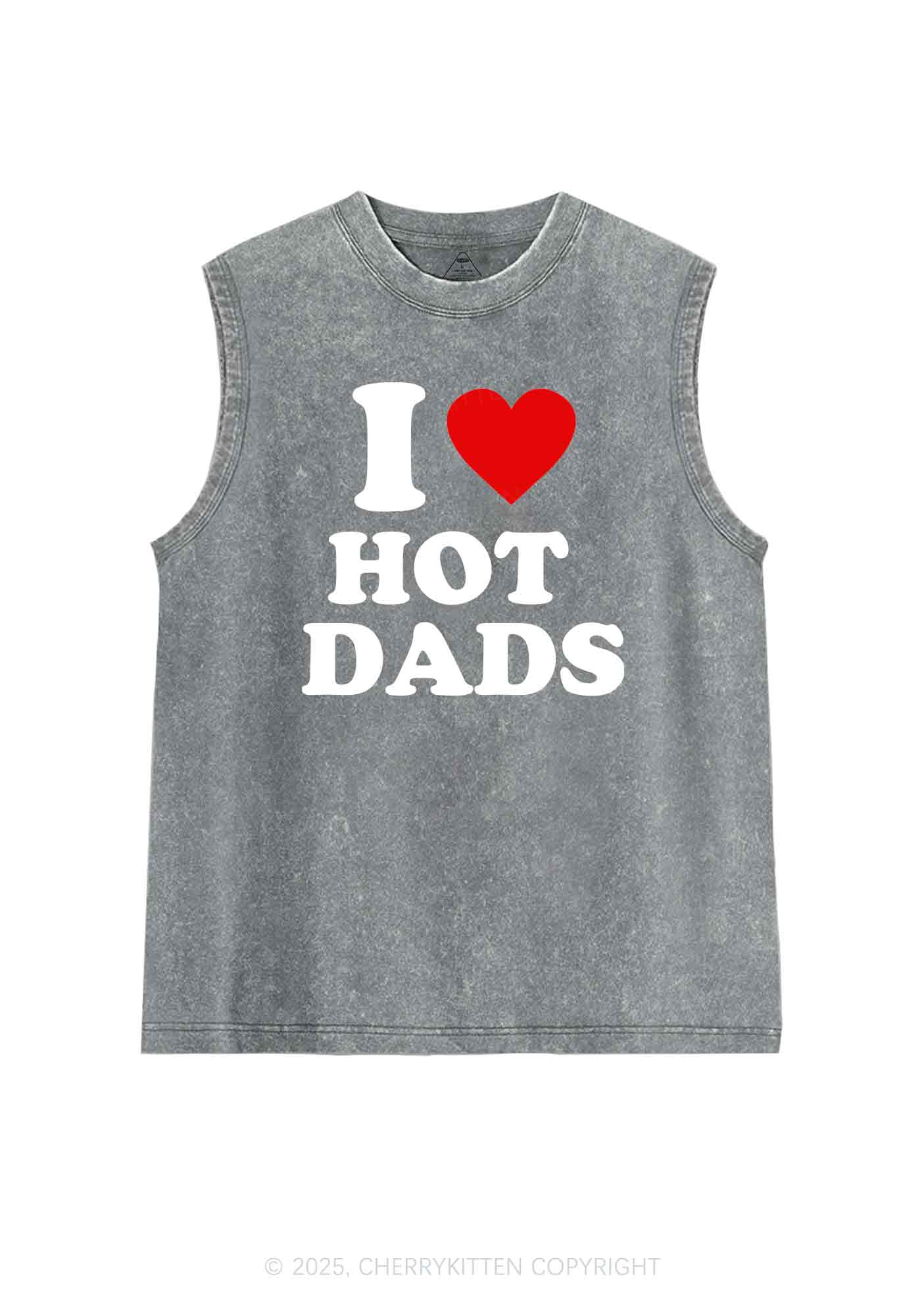 I Love Hot Dads Y2K Washed Tank Cherrykitten - Image 5