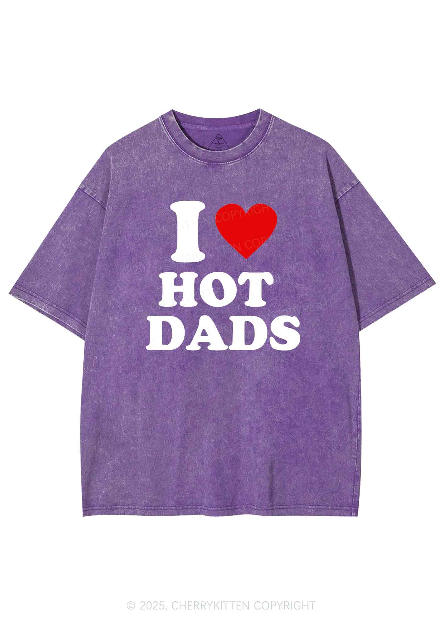 I Love Hot Dads Y2K Washed Tee Cherrykitten - Image 5