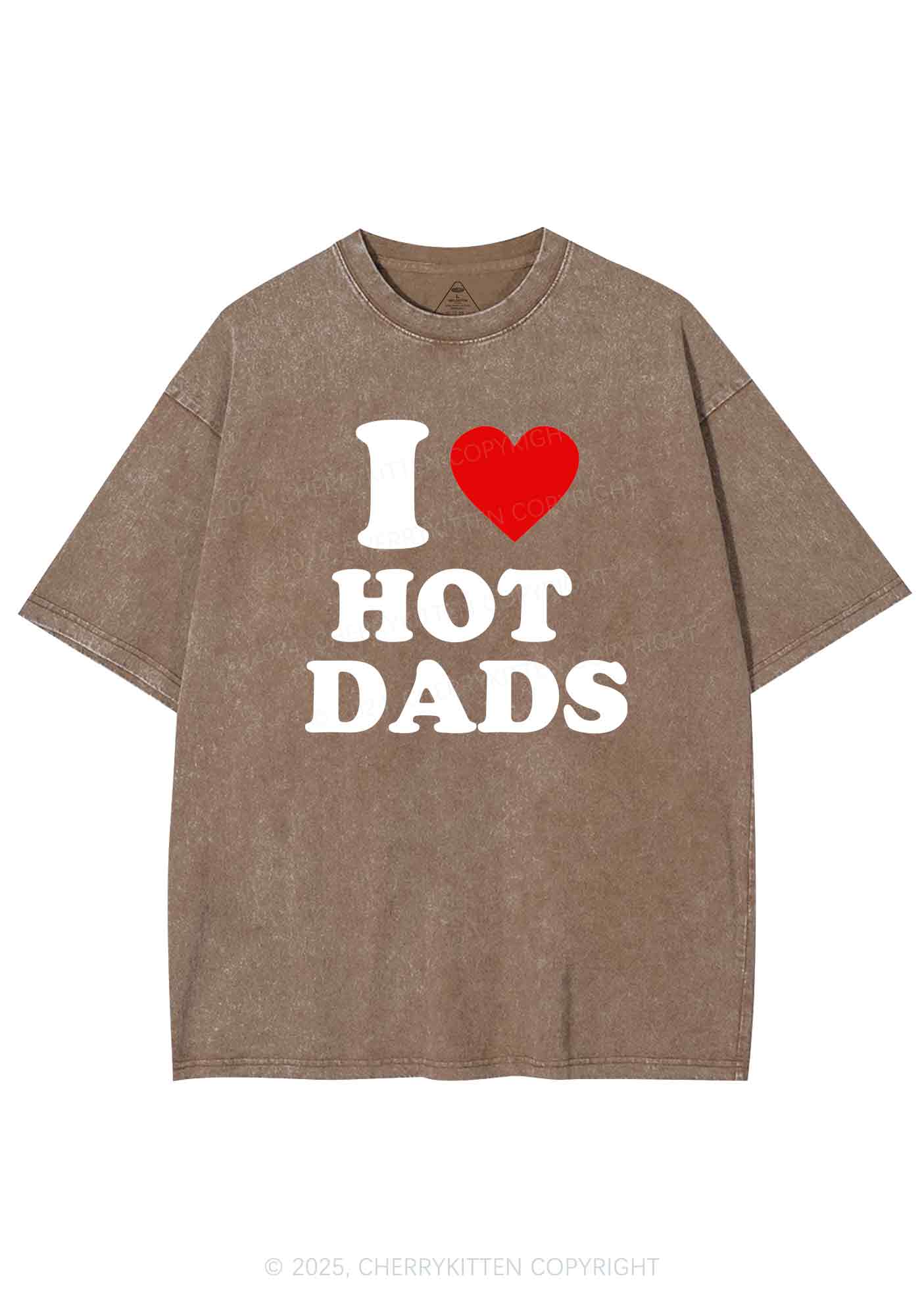 I Love Hot Dads Y2K Washed Tee Cherrykitten - Image 6
