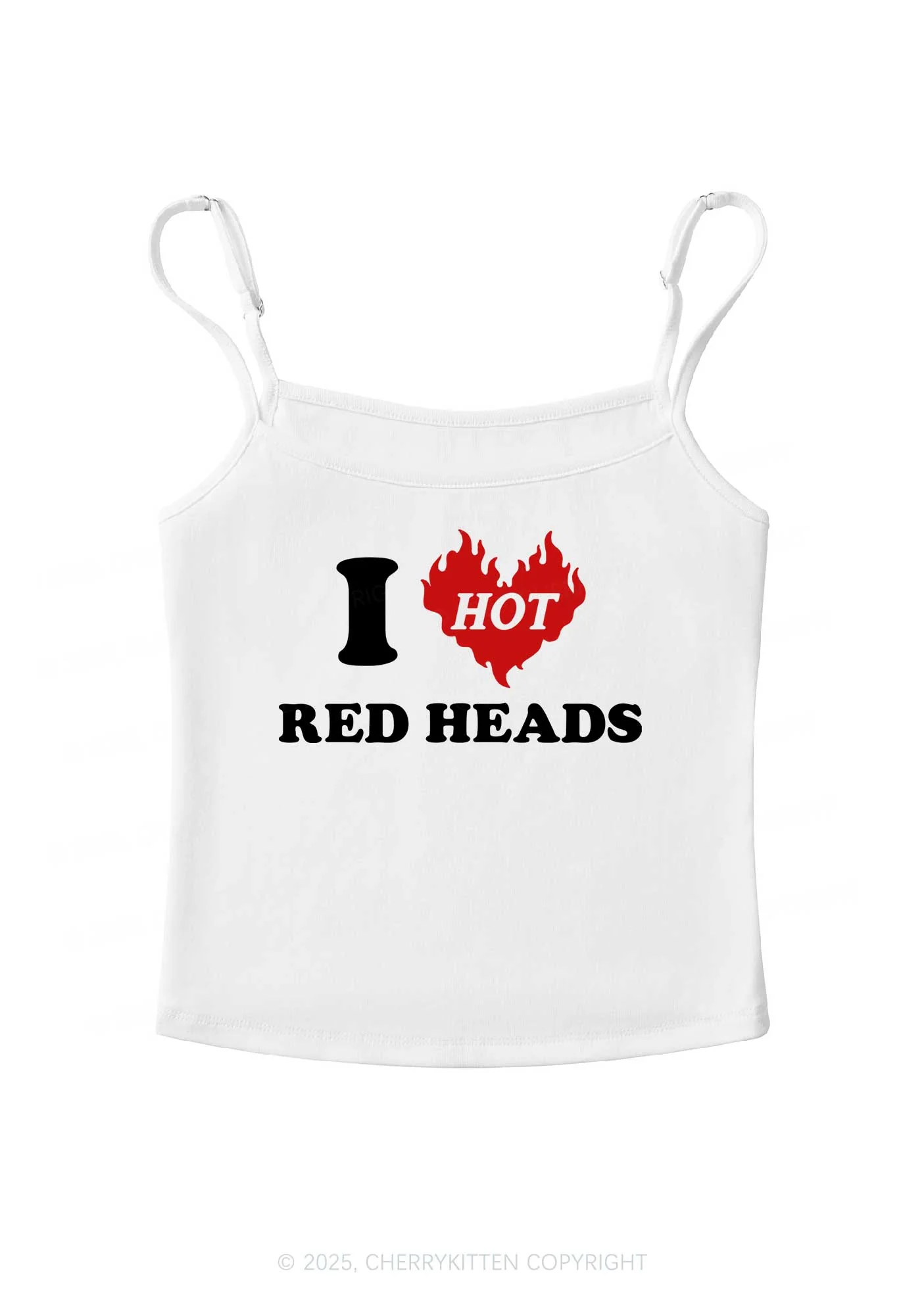 I Love Hot Red Heads Y2K Spaghetti Strap Cami Cherrykitten - Image 4