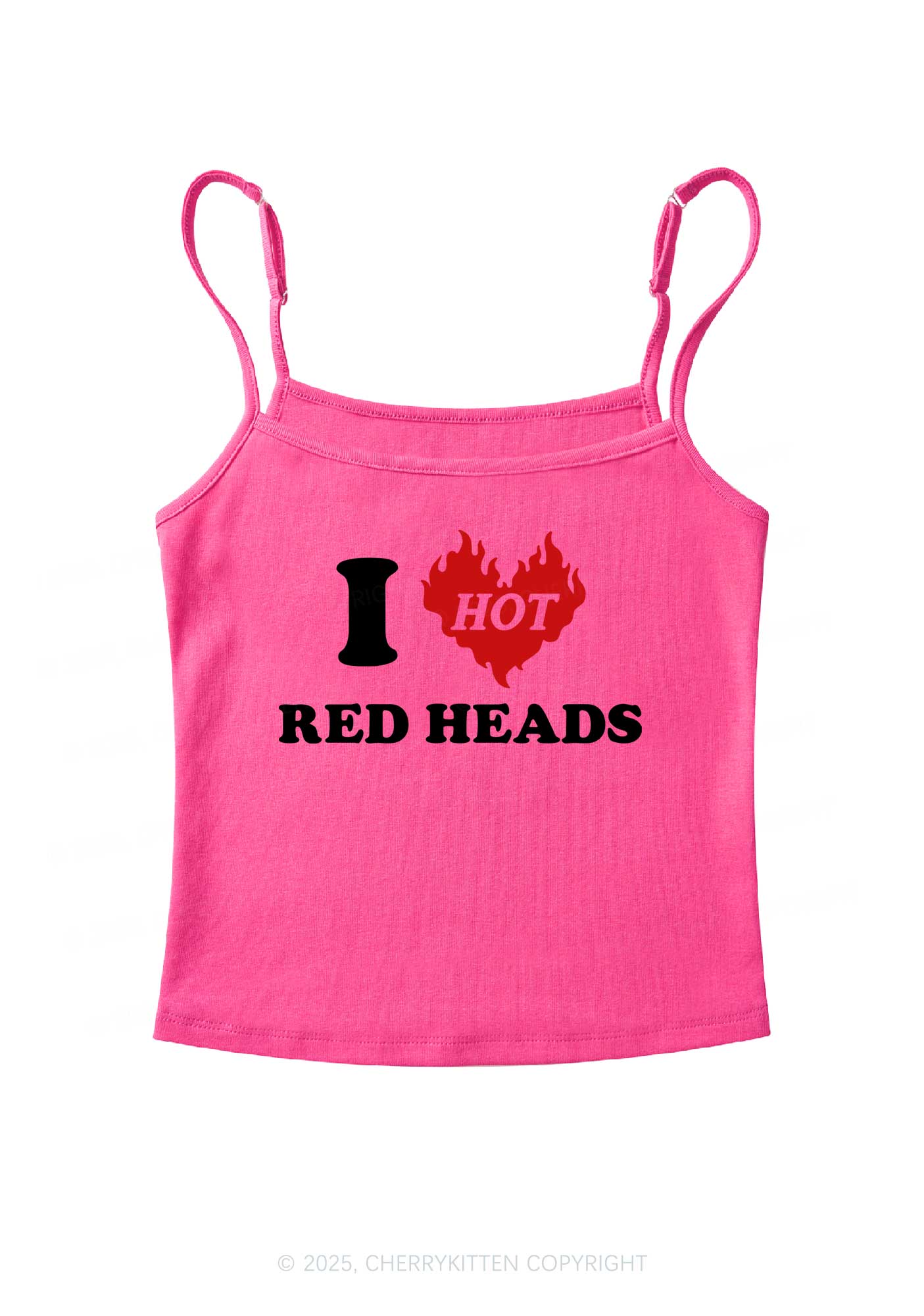 I Love Hot Red Heads Y2K Spaghetti Strap Cami Cherrykitten - Image 5