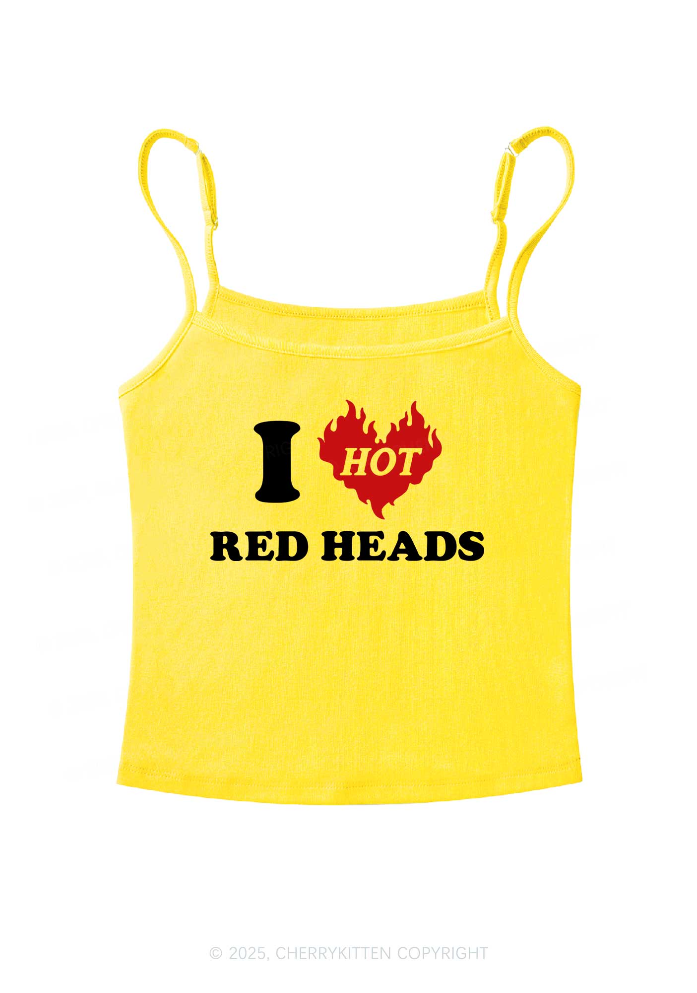 I Love Hot Red Heads Y2K Spaghetti Strap Cami Cherrykitten - Image 6