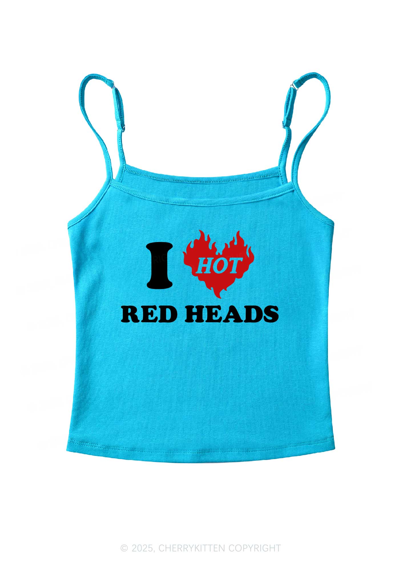 I Love Hot Red Heads Y2K Spaghetti Strap Cami Cherrykitten - Image 7